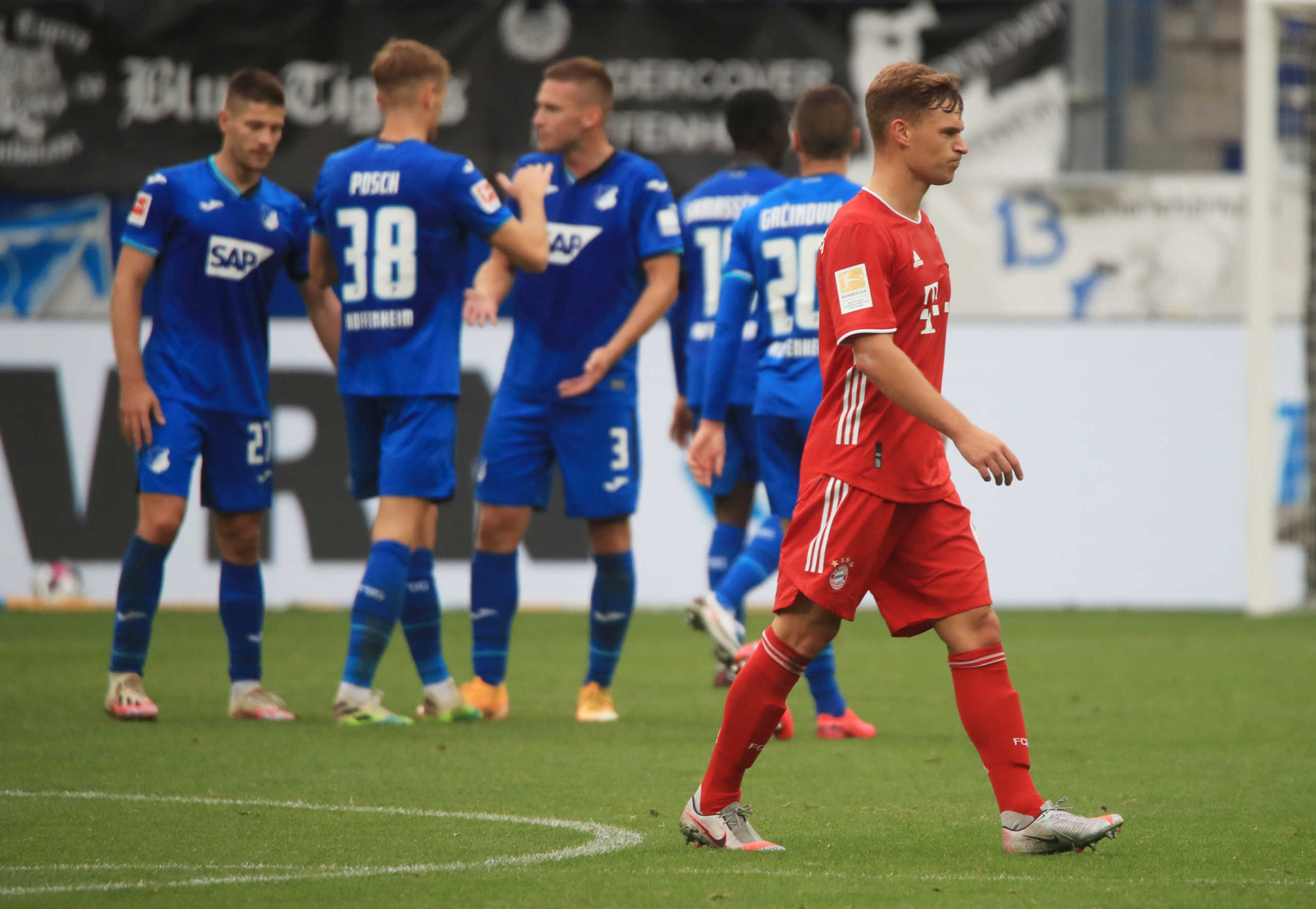 Soccer Football - Bundesliga - TSG 1899 Hoffenheim v Bayern Munich - PreZero Arena, Sinsheim, Germany - September 27, 2020. Bayern Munich's Joshua Kimmich reacts after the match. REUTERS