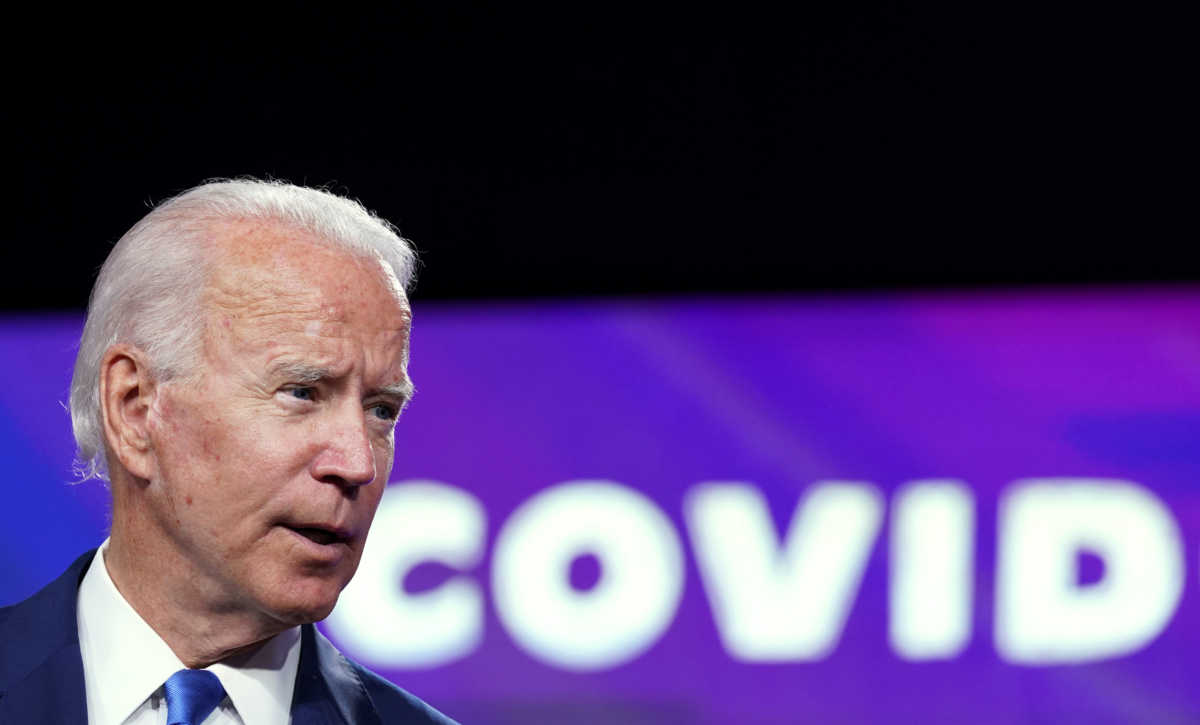 U.S. Democratic presidential candidate Joe Biden speaks about reopening schools amid the coronavirus disease (COVID-19) pandemic, in Wilmington, Delaware, U.S., September 2, 2020. REUTERS