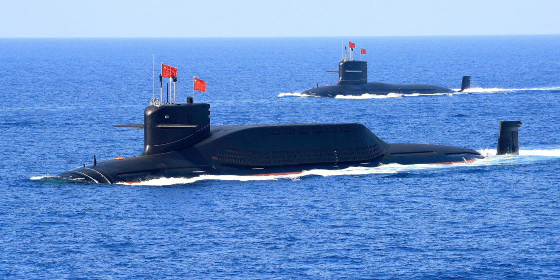 A nuclear-powered Type 094A Jin-class ballistic missile submarine of the Chinese People's Liberation Army (PLA) Navy is seen during a military display in the South China Sea April 12, 2018. Picture taken April 12, 2018. To match Special Report CHINA-ARMY
