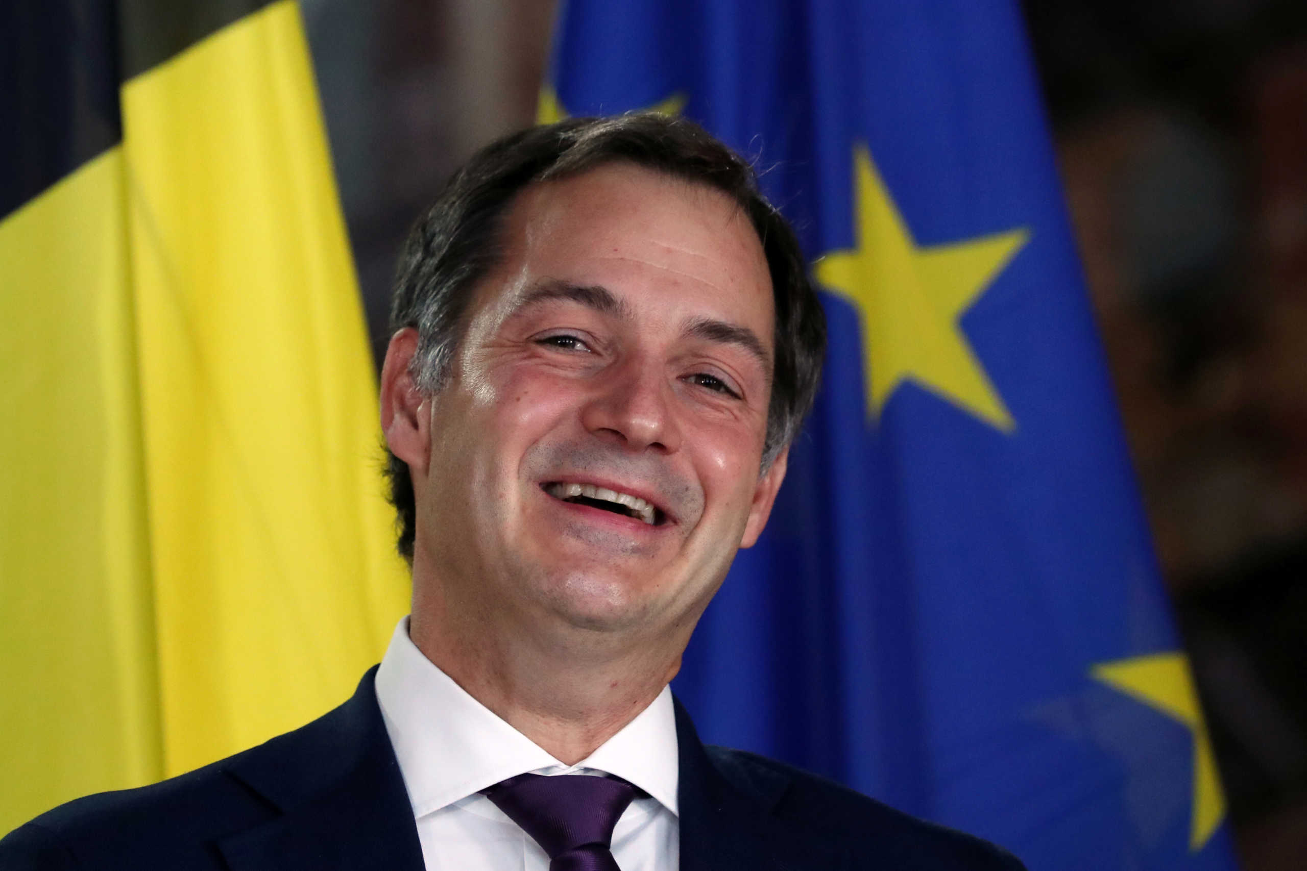 Belgian Minister of Cooperation Development and Finance, Alexander De Croo attends a news conference in Brussels, Belgium September 30, 2020. REUTERS