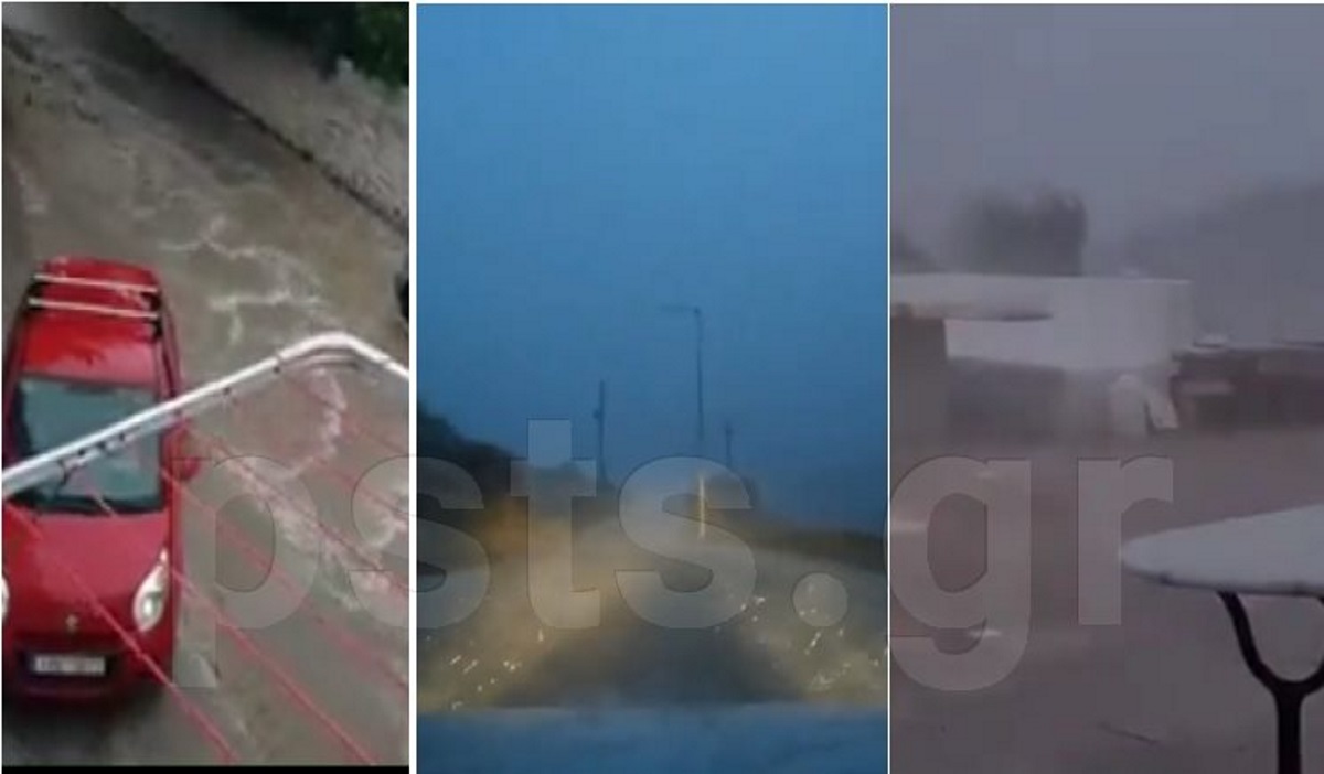 Εικόνες από το πέρασμα του “Ιανού” στην Πάρο (video)