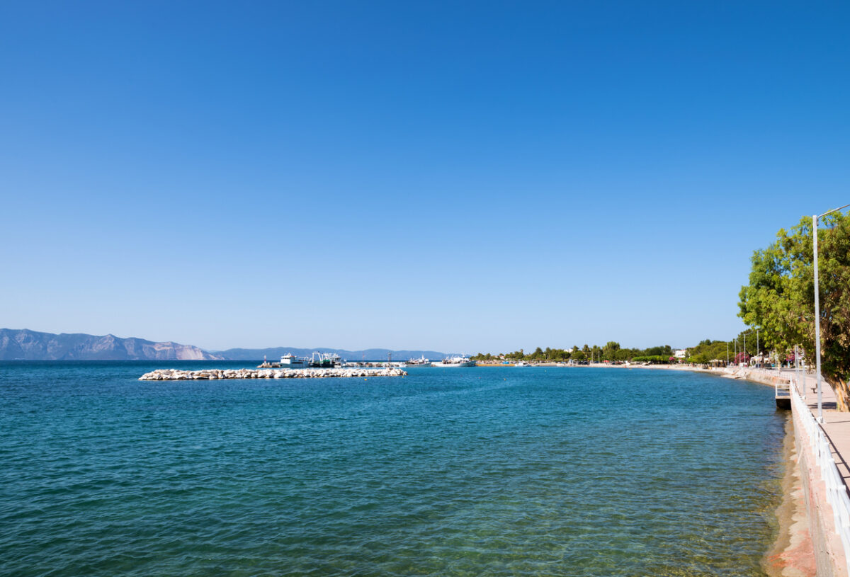 June 25th 2024 - North Evia, Greece - Amazing scenery by the sea in Pefki village, North Evia, Greece