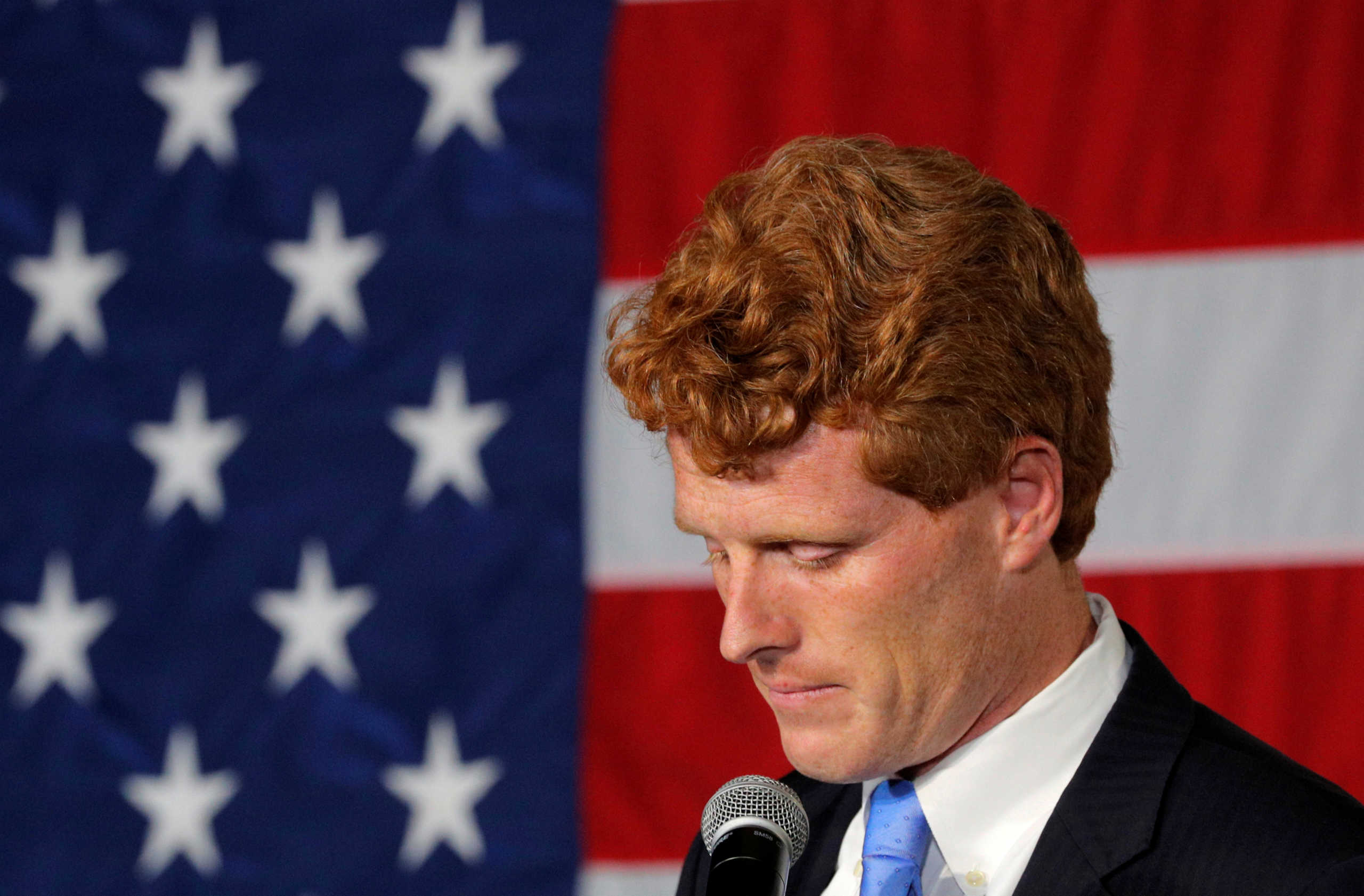 U.S. Democratic Senate candidate and current U.S. Representative Joe Kennedy III, who is running for the seat held by U.S. Senator Ed Markey, speaks at his primary election rally in Watertown, Massachusetts, U.S., September 1, 2020.     REUTERS