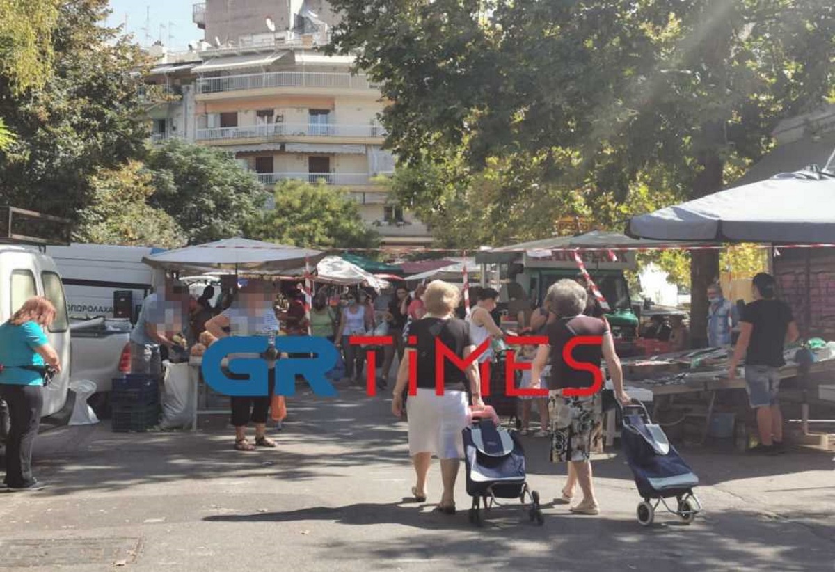 Θεσσαλονίκη: Χωρίς μάσκες στη λαϊκή αγορά (video)