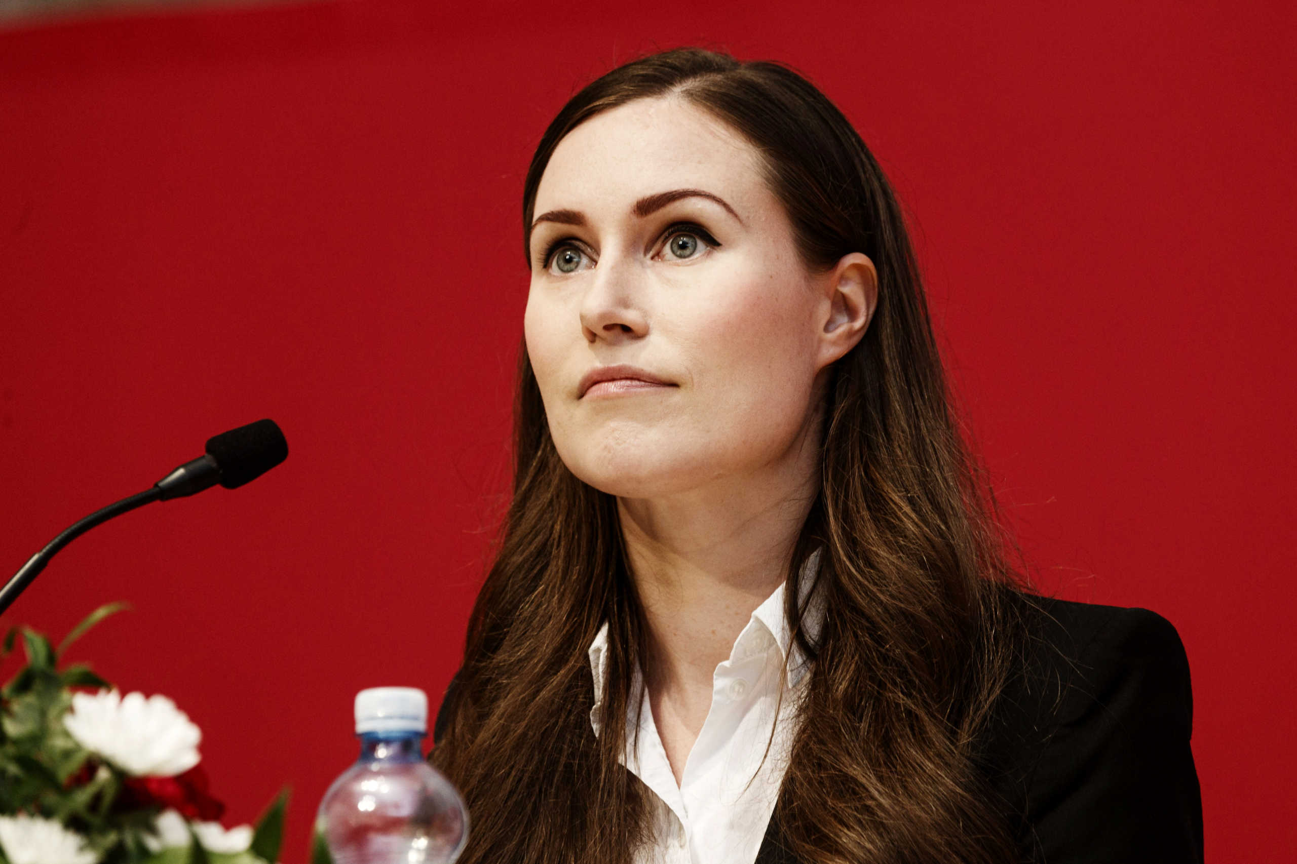 Finland's Prime Minister and newly elected Chair of The Social Democratic Party (SDP) Sanna Marin attends the 46th Social Democratic convention in Tampere, Finland, August 23, 2020. Roni Rekomaa