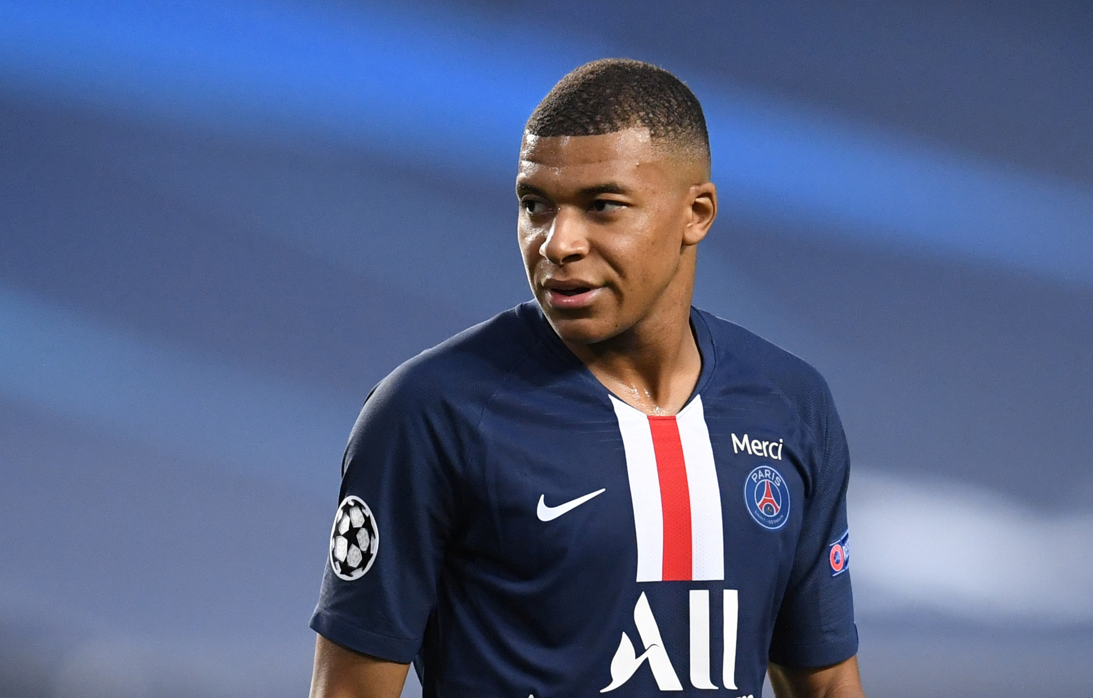 Soccer Football - Champions League - Semi Final - RB Leipzig v Paris St Germain - Estadio da Luz, Lisbon, Portugal - August 18, 2020  Paris St Germain's Kylian Mbappe, as play resumes behind closed doors following the outbreak of the coronavirus disease (COVID-19)  David Ramos