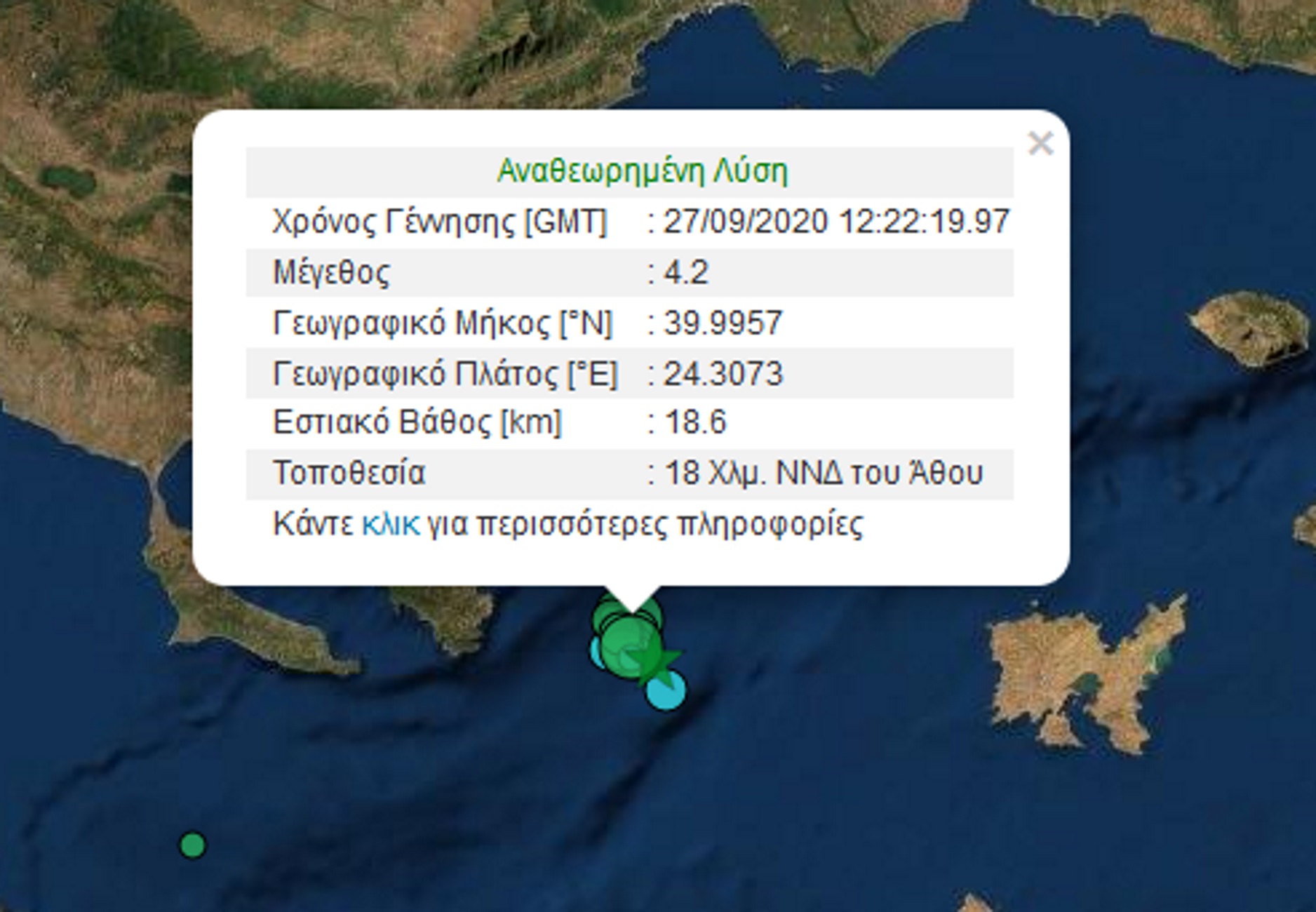 Σεισμός 4,2 Ρίχτερ αισθητός σε Χαλκιδική και Άγιος Όρος