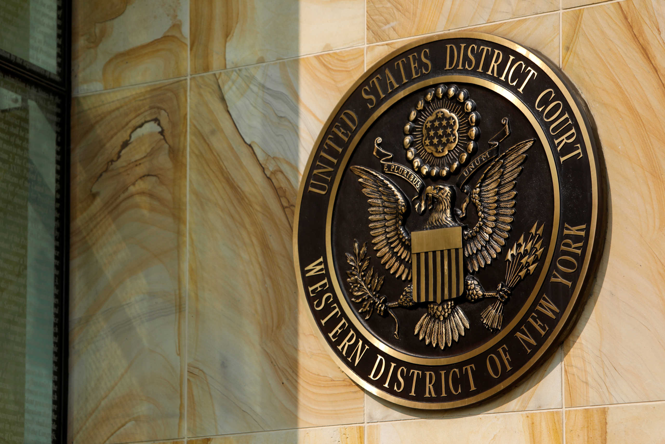 The Federal Court is seen during the initial appearance of Pascale Cecile Veronique Ferrier, 53, who was arrested on the Canada-U.S. border on suspicion of sending a ricin-filled envelope to the White House and to five other addresses, in Buffalo, New York, U.S. September 22, 2020. REUTERS