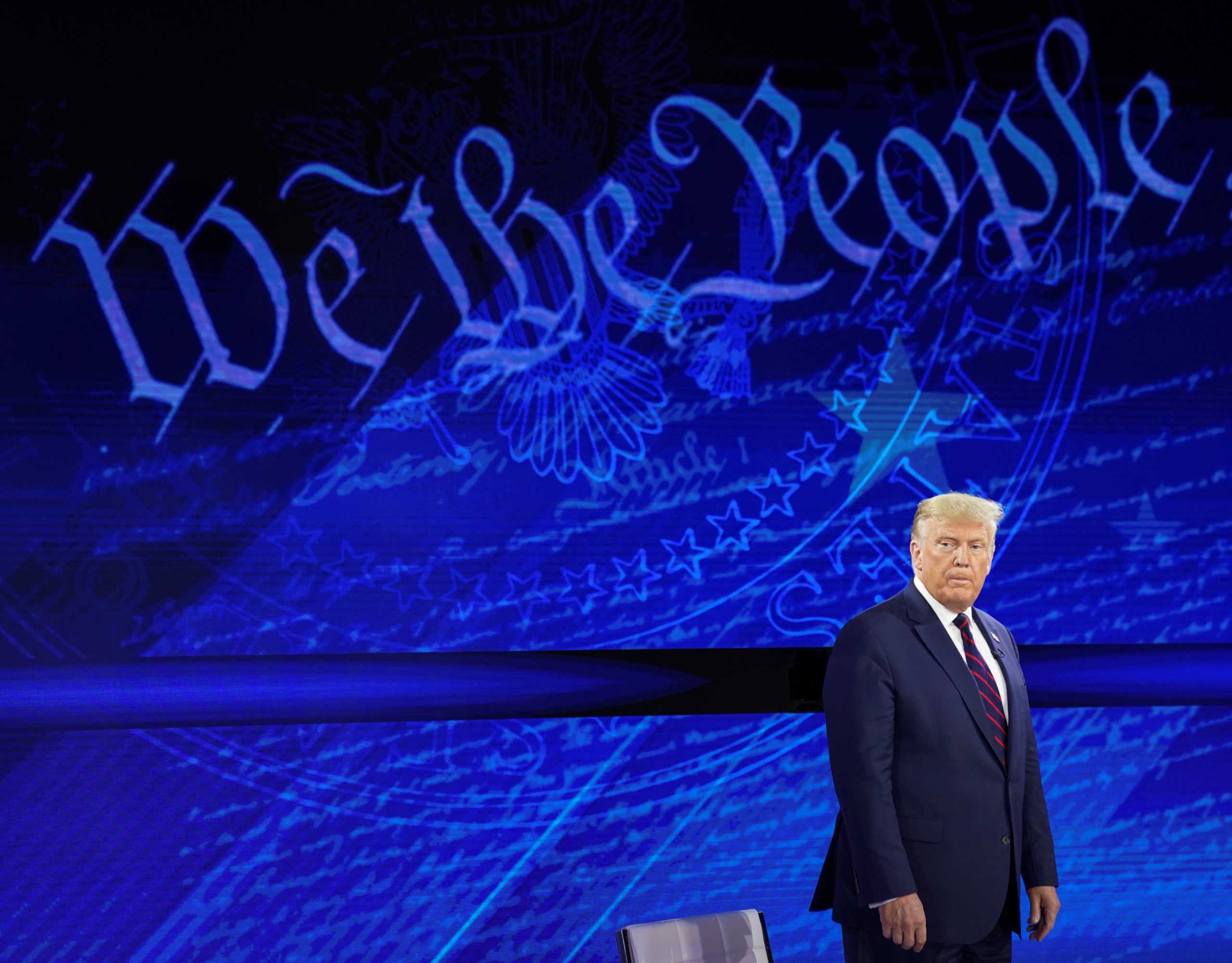 U.S. President Donald Trump takes the stage at an ABC News town hall event in Philadelphia, Pennsylvania, U.S., September 15, 2020. REUTERS