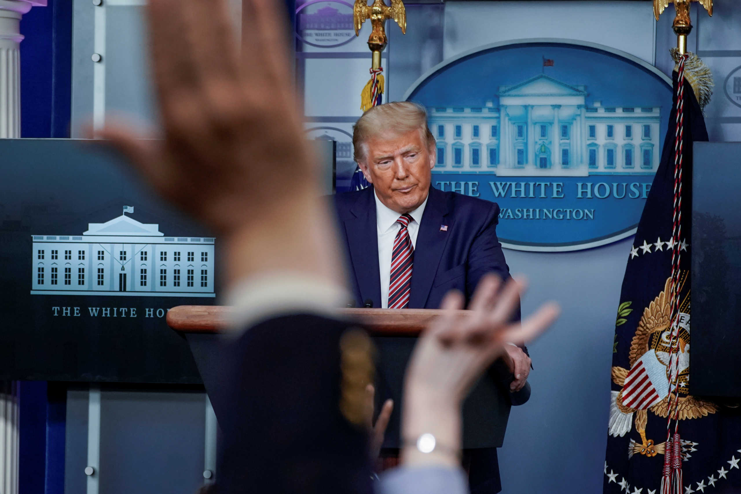 U.S. President Donald Trump speaks to reporters during a news conference inside the James S. Brady Briefing Room at the White House September 27, 2020 in Washington, U.S. REUTERS