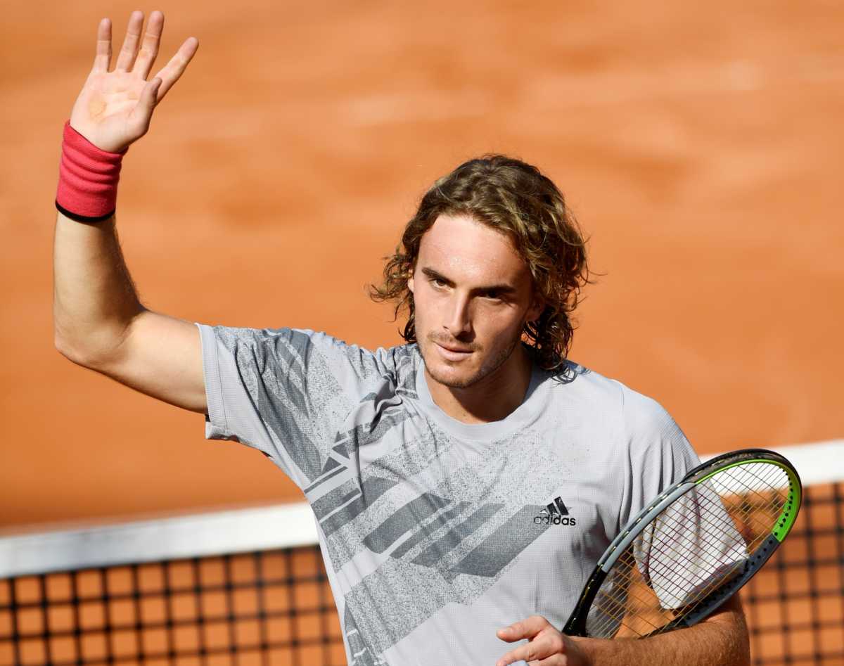 Tennis - ATP 500 - Hamburg European Open - Am Rothenbaum, Hamburg, Germany - September 23, 2020   Greece's Stefanos Tsitsipas celebrates after winning his first round match against Great Britain's Dan Evans   REUTERS