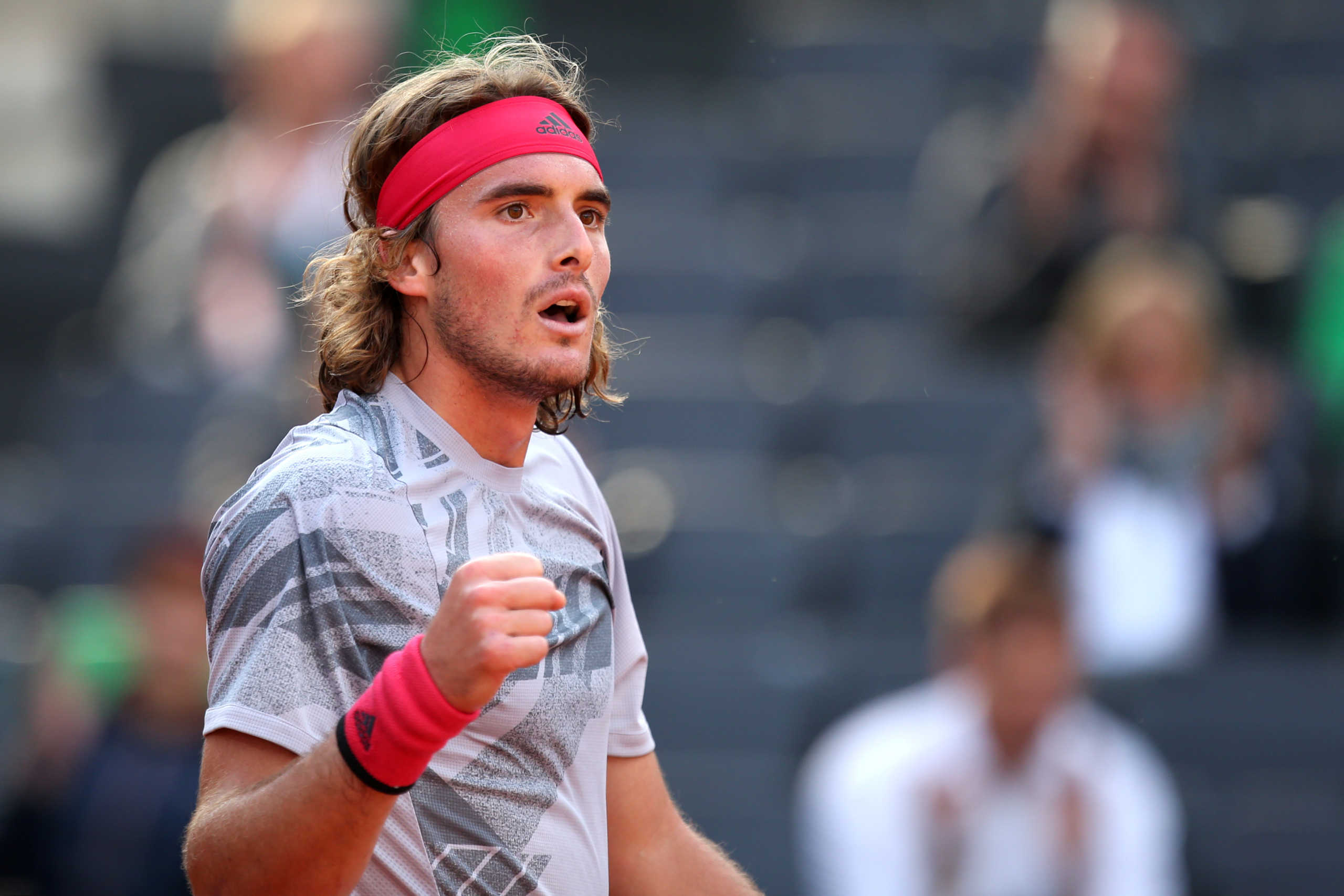 Tennis - ATP 500 - Hamburg European Open - Am Rothenbaum, Hamburg, Germany - September 24, 2020    Greece's Stefanos Tsitsipas reacts during his second round match against Uruguay's Pablo Cuevas  REUTERS