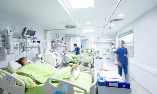 Intensive care in the hospital, COVID-19