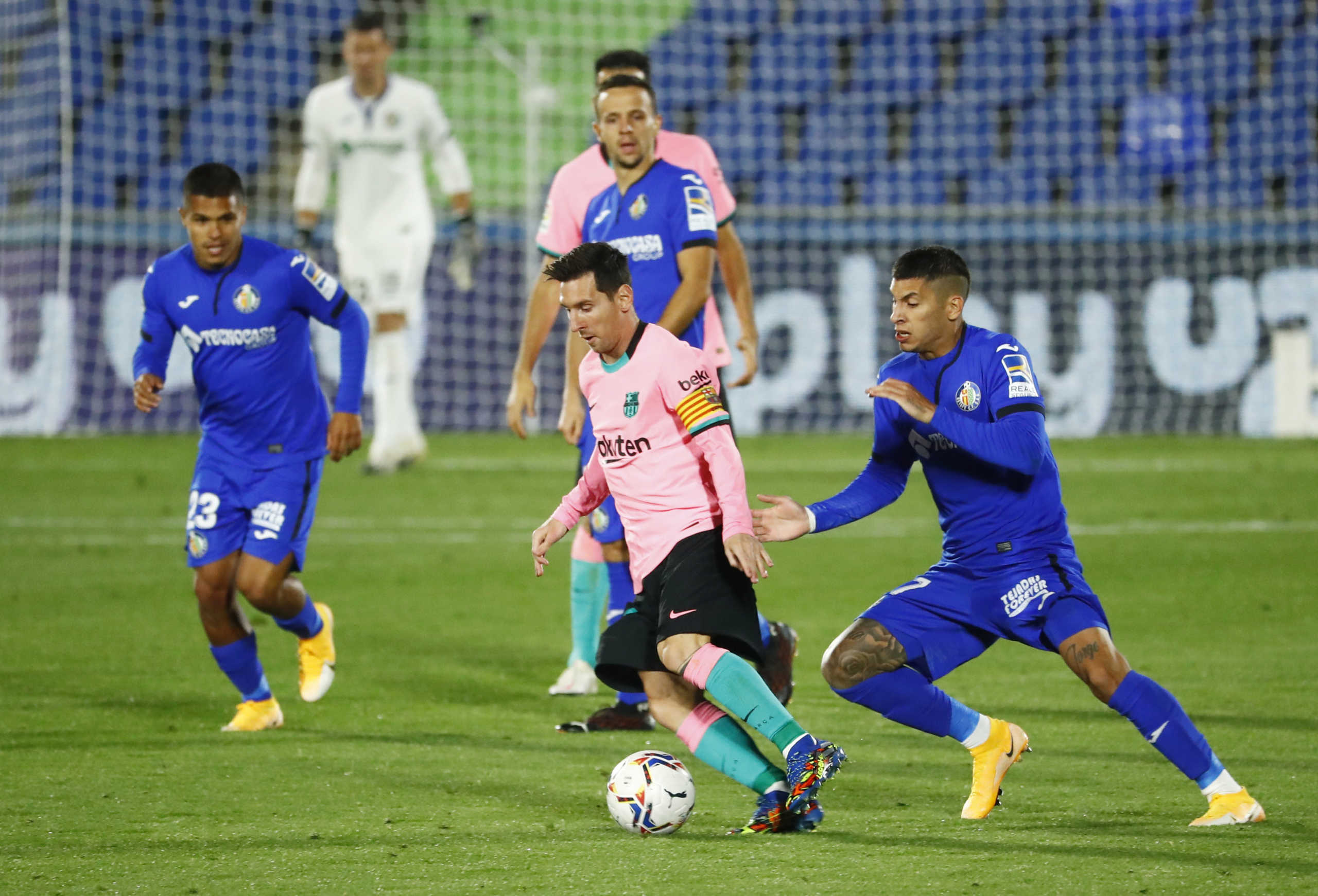 Soccer Football - La Liga Santander - Getafe v FC Barcelona - Coliseum Alfonso Perez, Getafe, Spain - October 17, 2020  FC Barcelona's Lionel Messi in action REUTERS