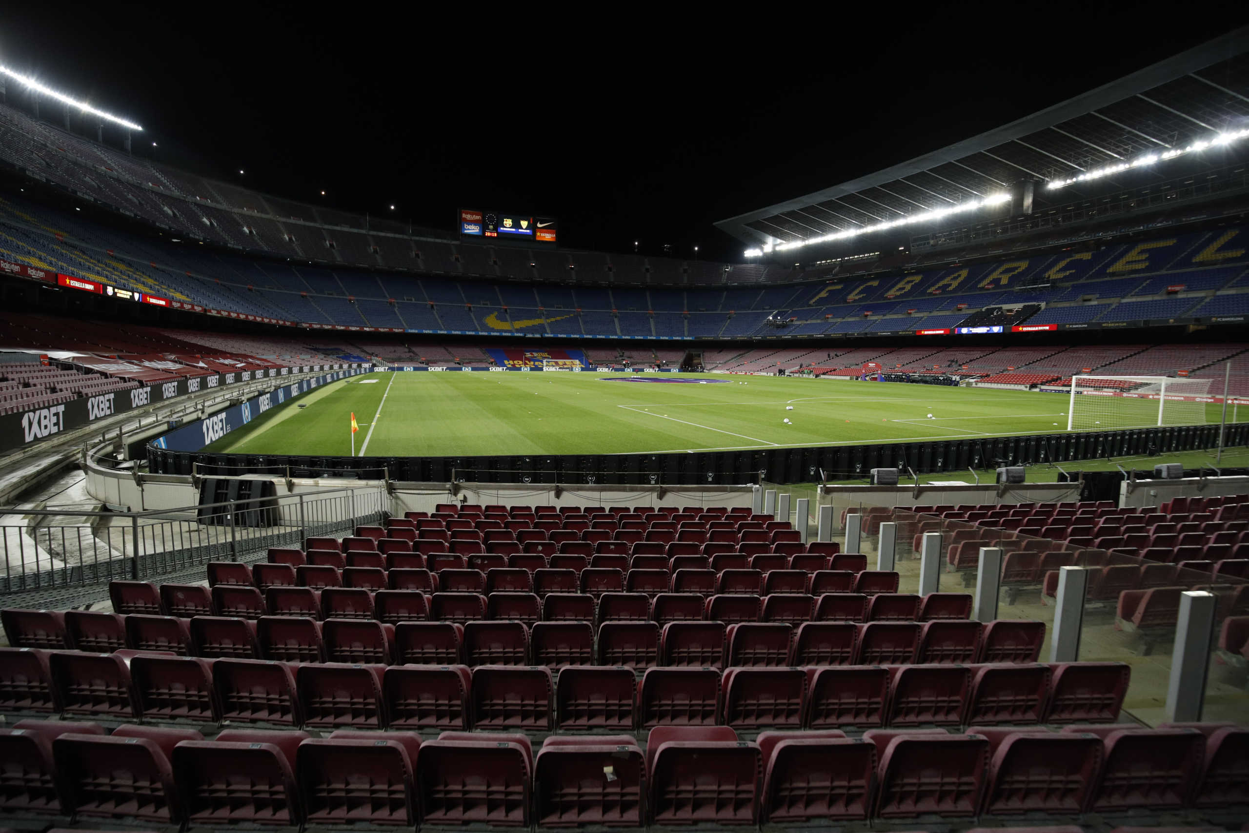 Soccer Football - La Liga Santander - FC Barcelona v Sevilla - Camp Nou, Barcelona, Spain - October 4, 2020 General view inside the stadium before the match REUTERS