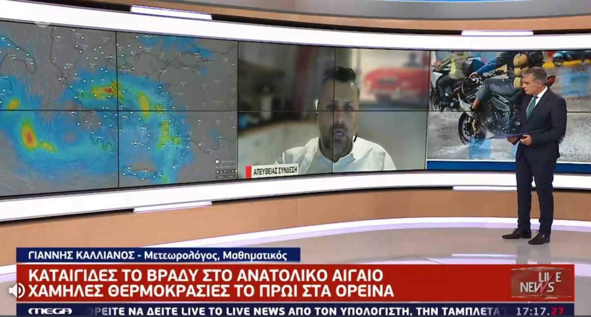 Καιρός – Καλλιάνος: Που θα χτυπήσει η Κίρκη μέχρι τα ξημερώματα (video)