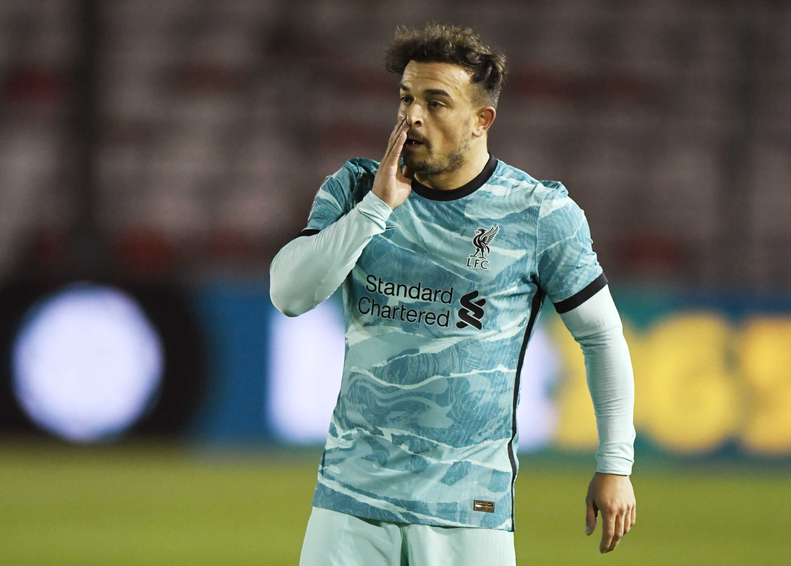 Soccer Football - Carabao Cup Third Round - Lincoln City v Liverpool - Sincil Bank, Lincoln, Britain - September 24, 2020 Liverpool's Xherdan Shaqiri  during the match Pool via REUTERS