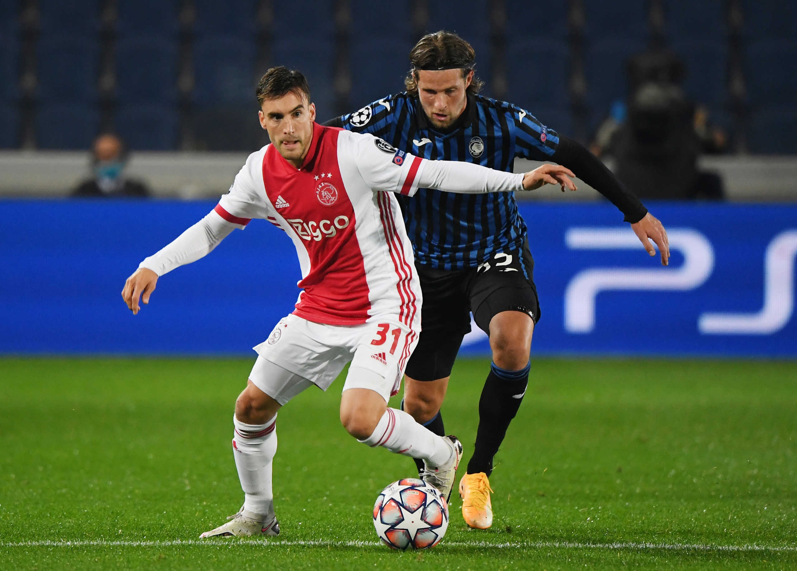 Soccer Football - Champions League - Group D - Atalanta v Ajax Amsterdam - Stadio Atleti Azzurri, Bergamo, Italy - October 27, 2020 Ajax's Nicolas Tagliafico in action REUTERS