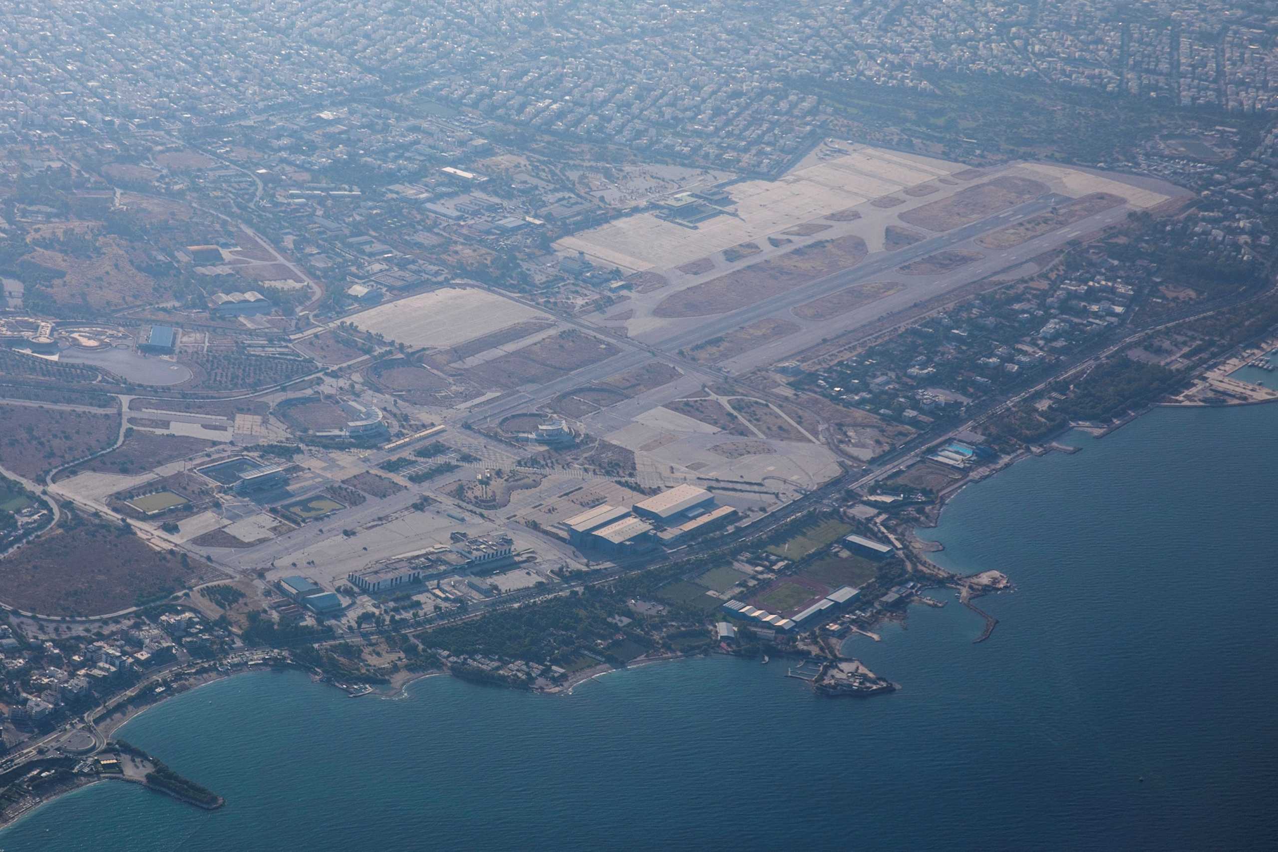 FILE PHOTO: An aerial view of the former airport complex of Hellenikon, in Athens, Greece, August 25, 2019. REUTERS