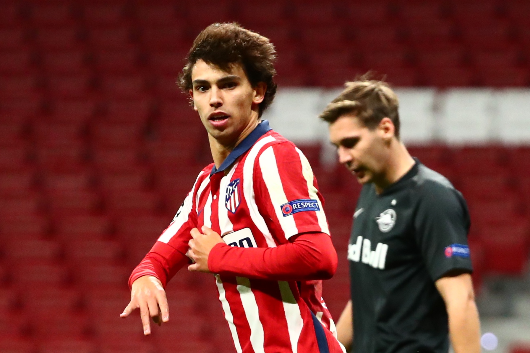 Soccer Football - Champions League - Group A - Atletico Madrid v FC Salzburg - Wanda Metropolitano, Madrid, Spain - October 27, 2020 Atletico Madrid's Joao Felix celebrates scoring their second goal REUTERS