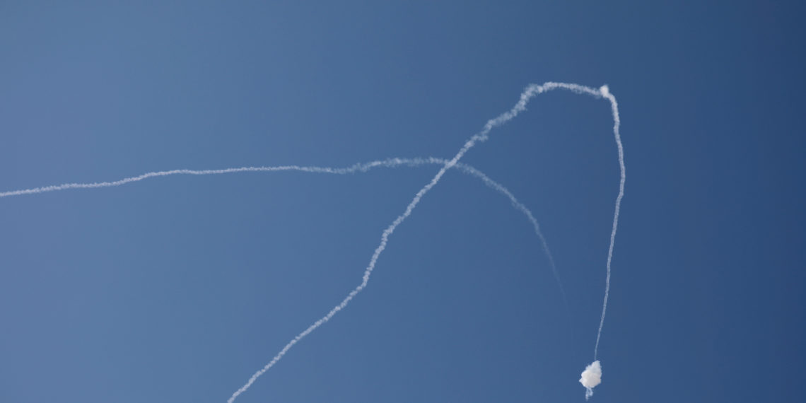 Iron Dome anti-missile system fires interception missiles as rockets are launched from Gaza towards Israel as seen from the city of Ashkelon, Israel, November 12, 2019. REUTERS
