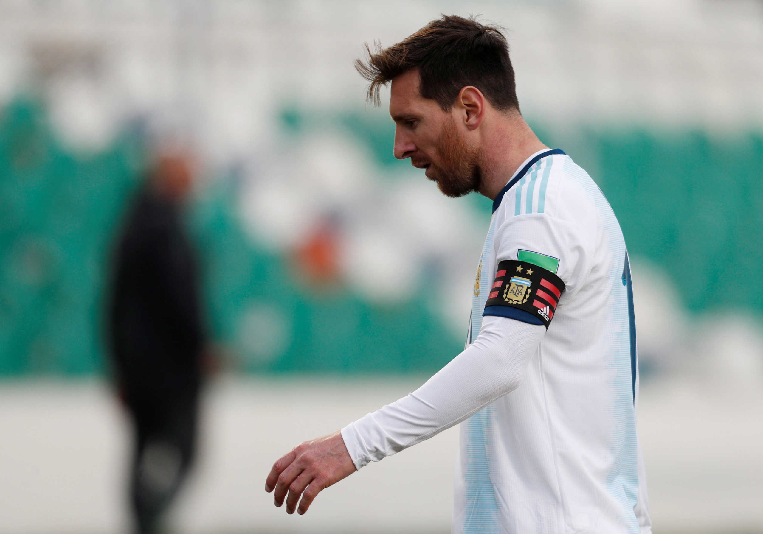 Soccer Football - World Cup 2022 South American Qualifiers - Bolivia v Argentina - Hernando Siles Stadium, La Paz, Bolivia - October 13, 2020  Argentina's Lionel Messi Juan Karita