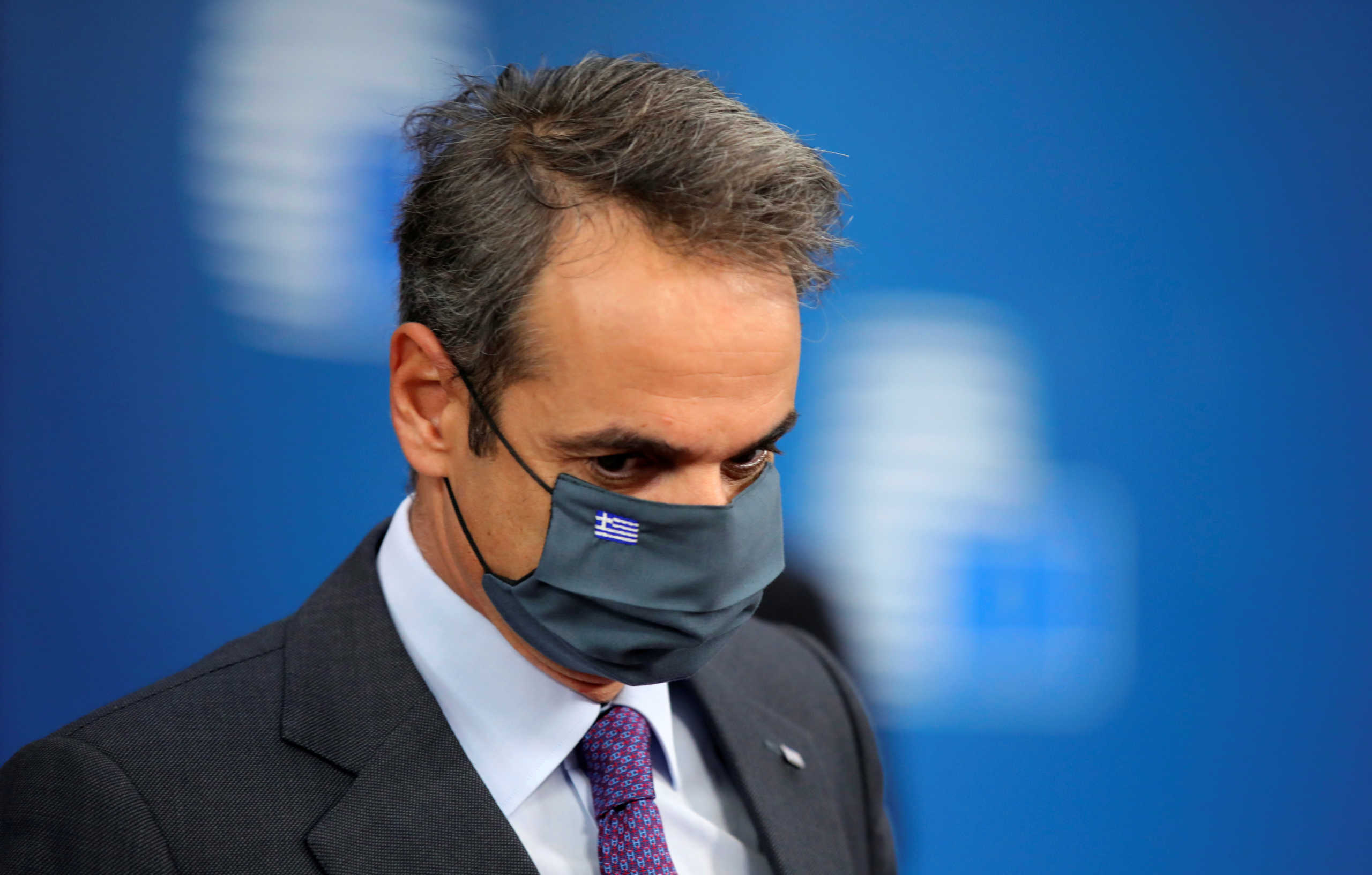Greece's Prime Minister Kyriakos Mitsotakis arrives on the second day of a European Union leaders summit in Brussels, Belgium October 2, 2020. Olivier Matthys