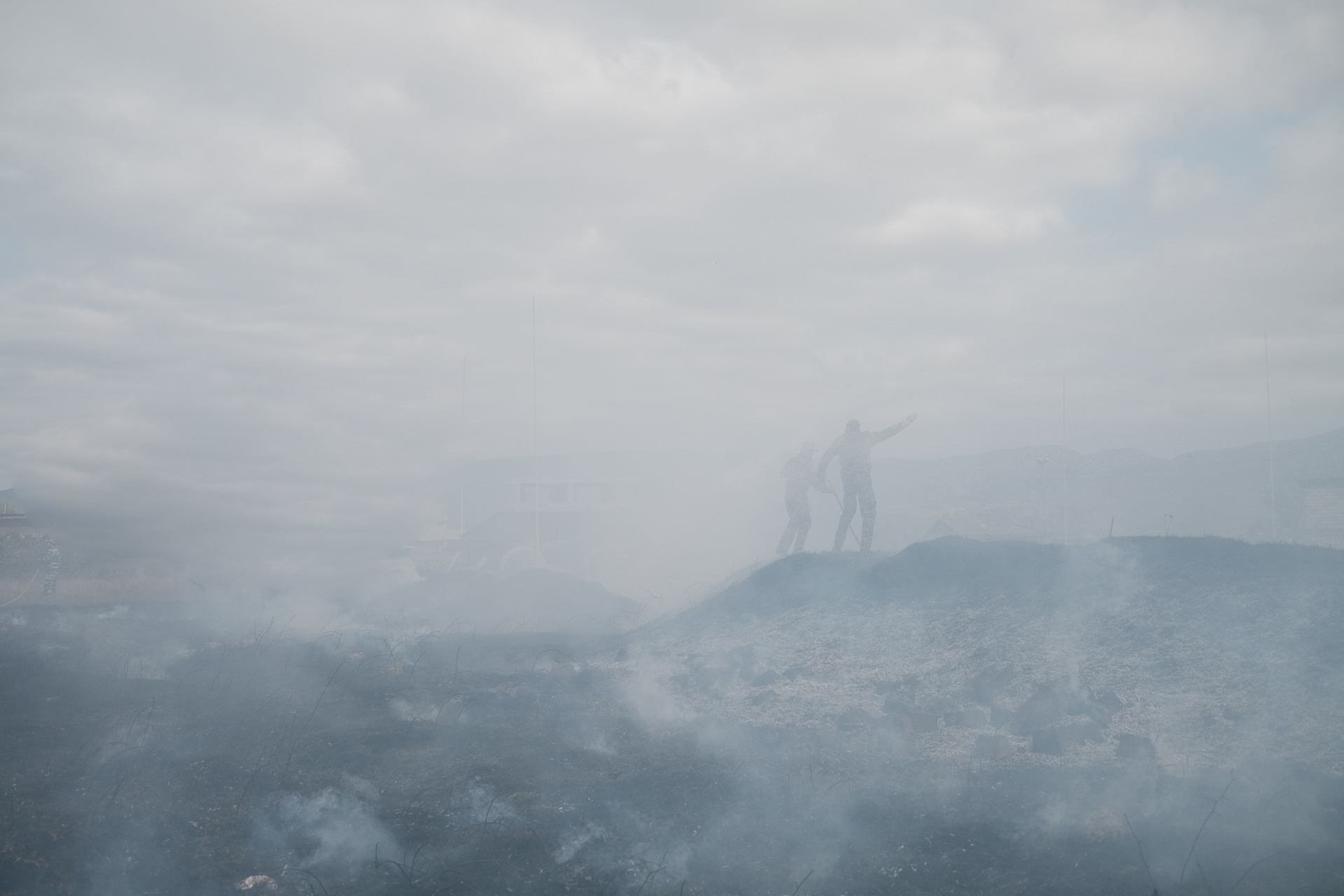 Smoke rises from the area that, according to the Armenian Foreign Ministry, was damaged during shelling by Azeri armed forces, in Stepanakert, the capital of the breakaway Nagorno-Karabakh region, October 2, 2020. Areg Balayan