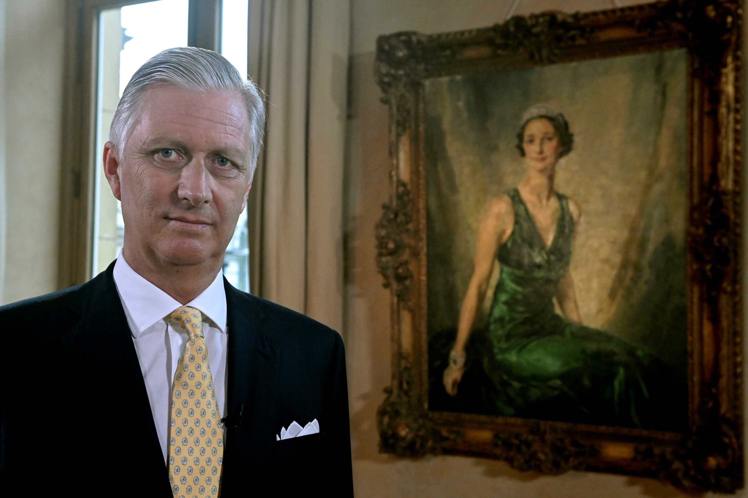 FILE PHOTO: Belgium's King Philippe delivers a speech on National Day at the Royal Palace in Brussels, Belgium, July 16, 2020. Didier Lebrun