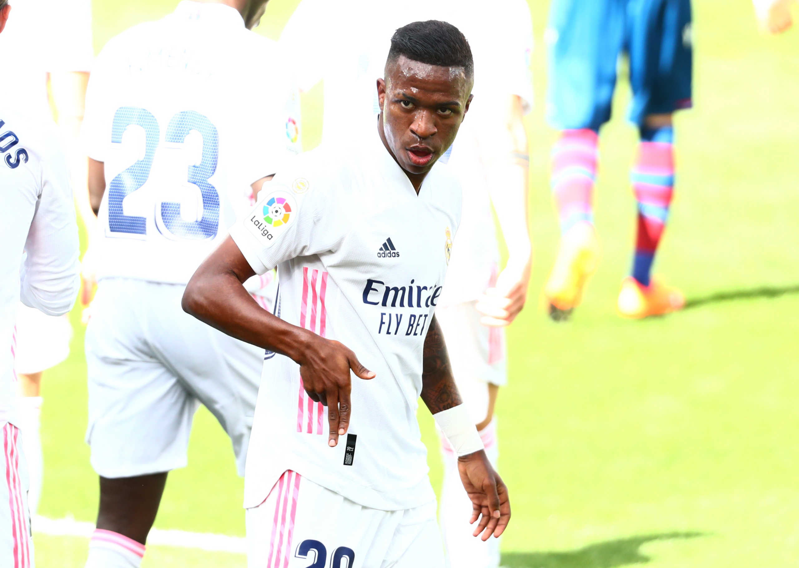 Soccer Football - La Liga Santander - Levante v Real Madrid - Estadio de la Ceramica, Villarreal, Spain - October 4, 2020  Real Madrid's Vinicius Junior celebrates scoring their first goal REUTERS