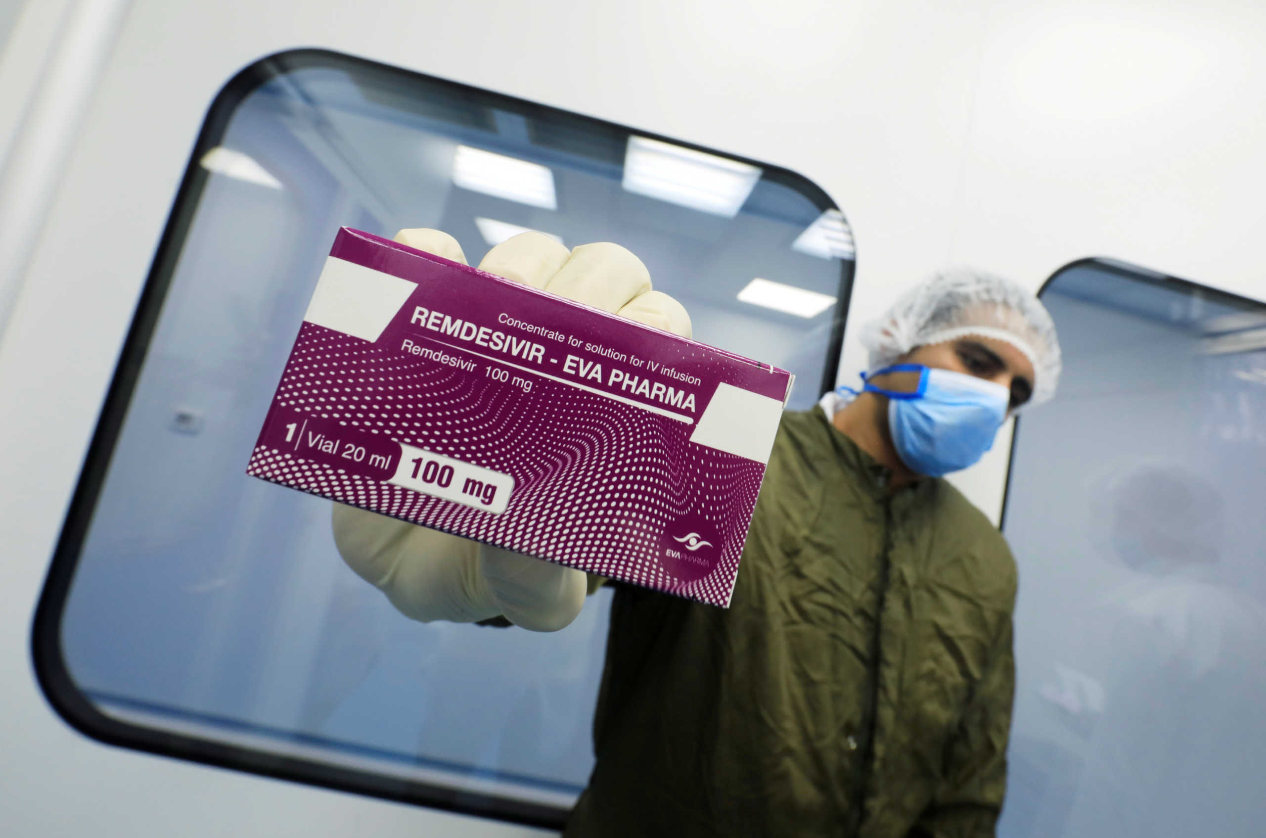 FILE PHOTO: A lab technicians shows the coronavirus disease (COVID-19) treatment drug "Remdesivir" at Eva Pharma Facility in Cairo, Egypt June 25, 2020. REUTERS