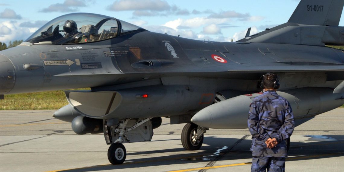 EIELSON AIR FORCE BASE, Alaska -- A Turkish F-16C prepares to take off for exercise Red Flag-Alaska July 16, 2007. These exercises are conducted on the Pacific Alaskan Range Complex with air operations flown out of Eielson and Elmendorf Air Force bases in Alaska. (U.S. Air Force photo by Airman 1st Class Christopher Griffin) (Released)