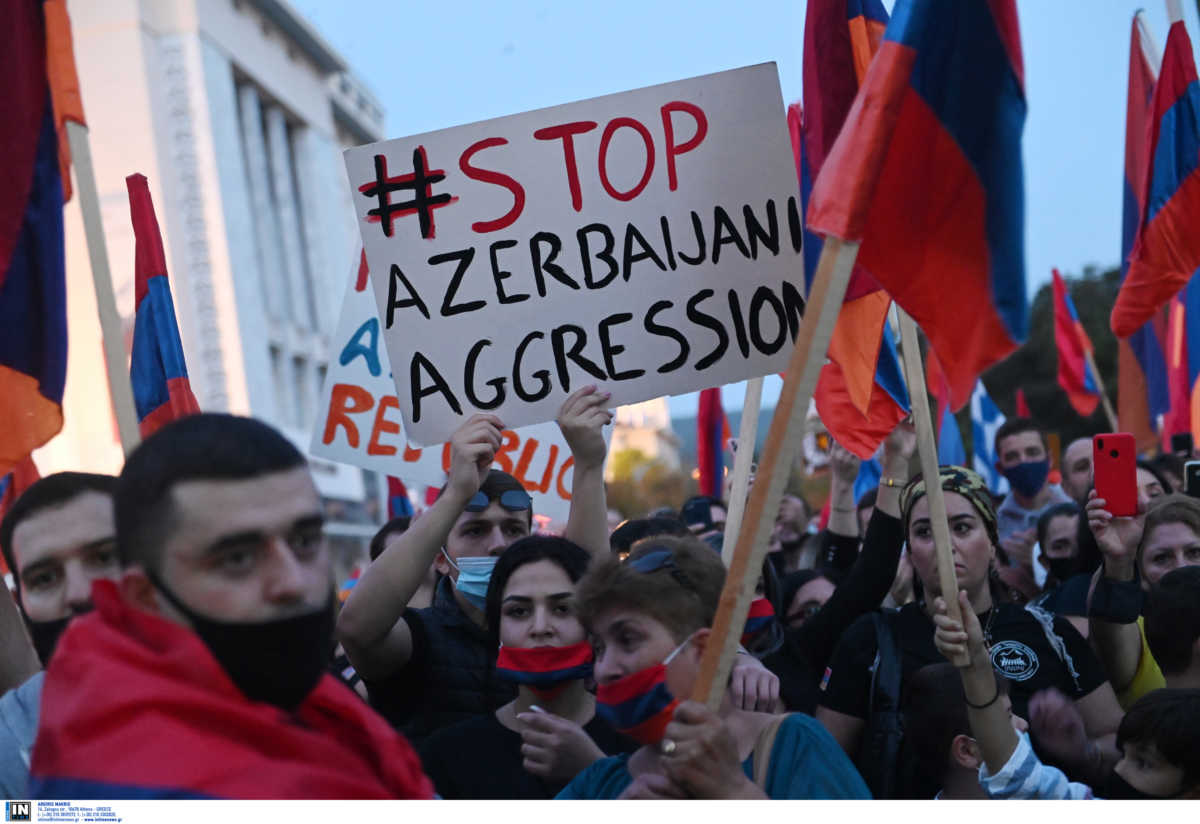 Πορεία διαμαρτυρίας Αρμενίων στη Θεσσαλονίκη για το Ναγκόρνο Καραμπάχ (video)