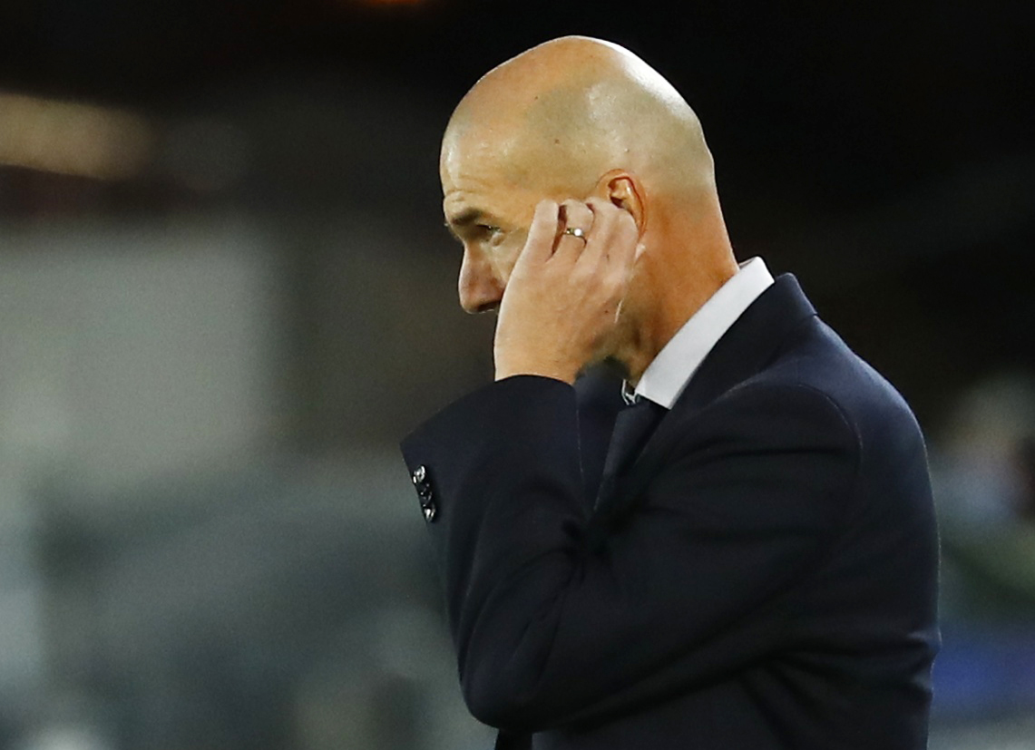 Soccer Football - Champions League - Group B - Real Madrid v Shakhtar Donetsk - Estadio Alfredo Di Stefano, Madrid, Spain - October 21, 2020 Real Madrid coach Zinedine Zidane REUTERS