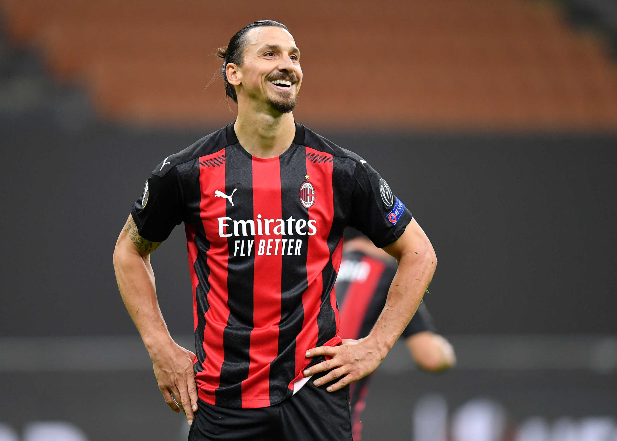 Soccer Football - Europa League - Group H - AC Milan v Sparta Prague - San Siro, Milan, Italy - October 29, 2020 AC Milan's Zlatan Ibrahimovic reacts after missing a penalty REUTERS