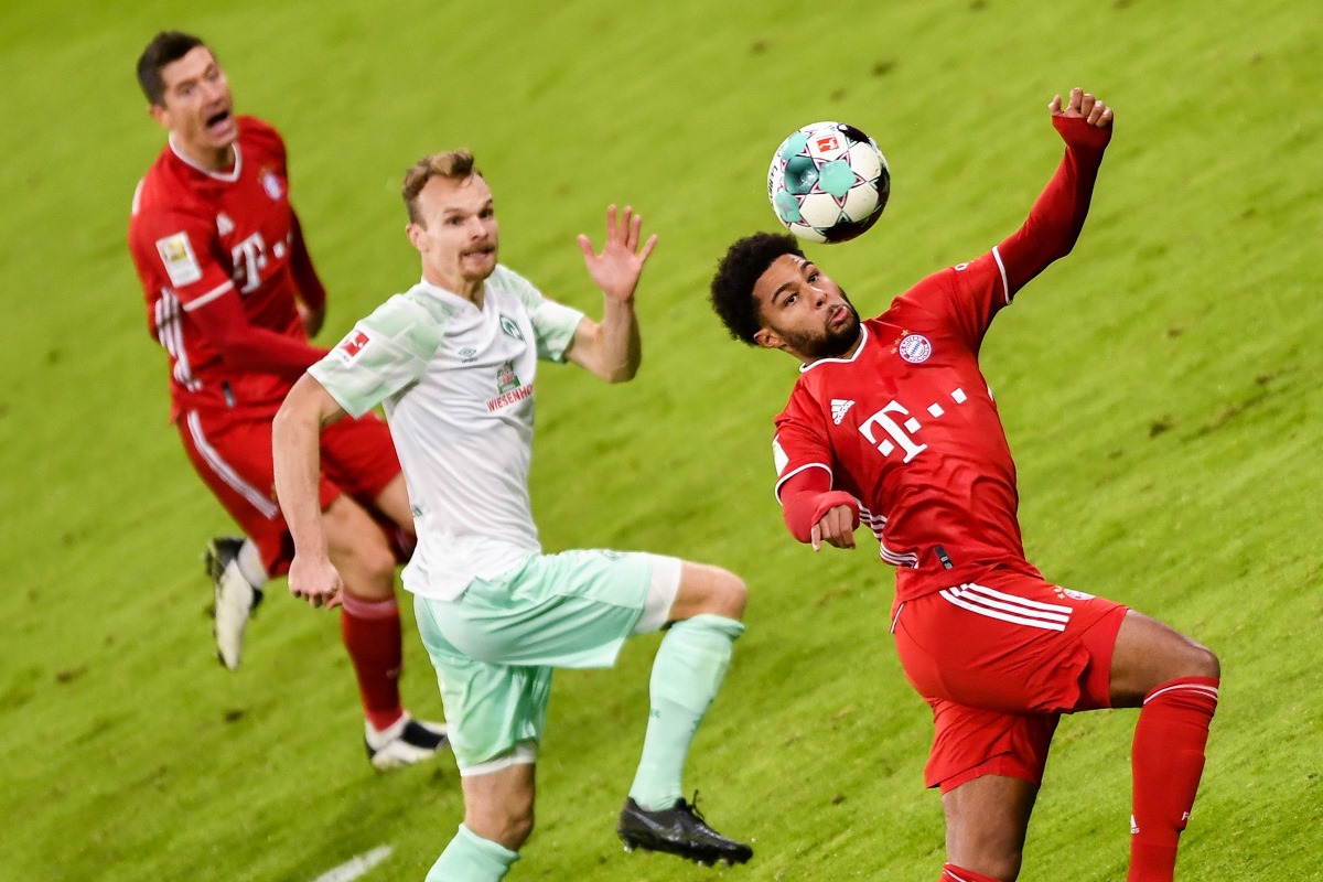 Soccer Football - Bundesliga - Bayern Munich v Werder Bremen - Allianz Arena, Munich, Germany - November 21, 2020 Bayern Munich's Serge Gnabry in action Pool via REUTERS
