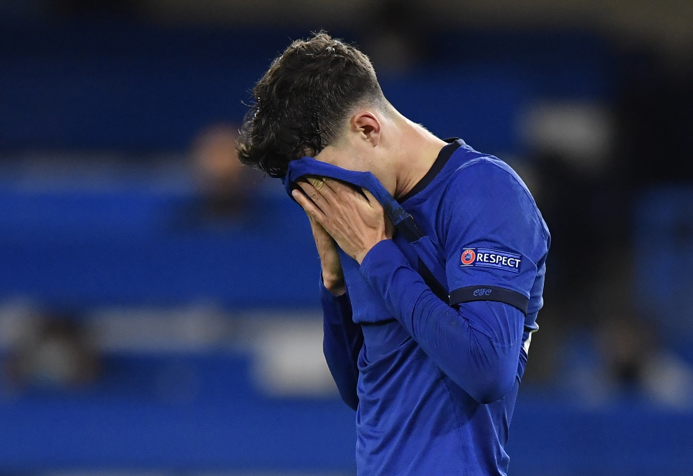 Soccer Football - Champions League - Group E - Chelsea v Sevilla - Stamford Bridge, London, Britain - October 20, 2020  Chelsea's Kai Havertz looks dejected after the match Pool via REUTERS