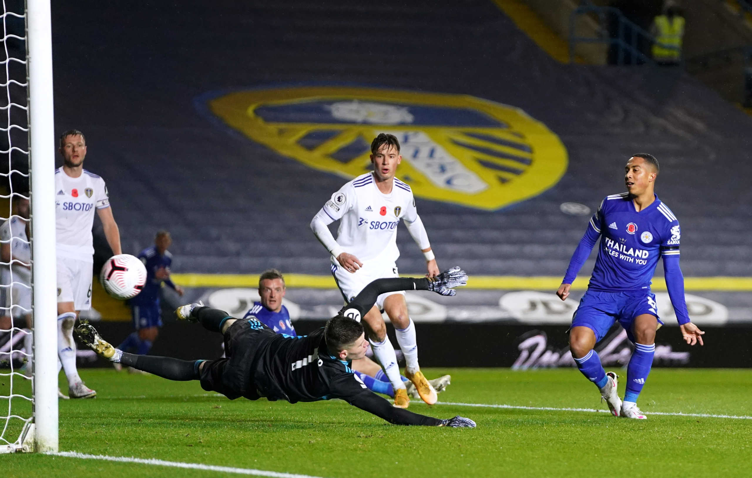 Soccer Football - Premier League - Leeds United v Leicester City - Elland Road, Leeds, Britain - November 2, 2020 Leicester City's Youri Tielemans scores their second goal Pool via REUTERS