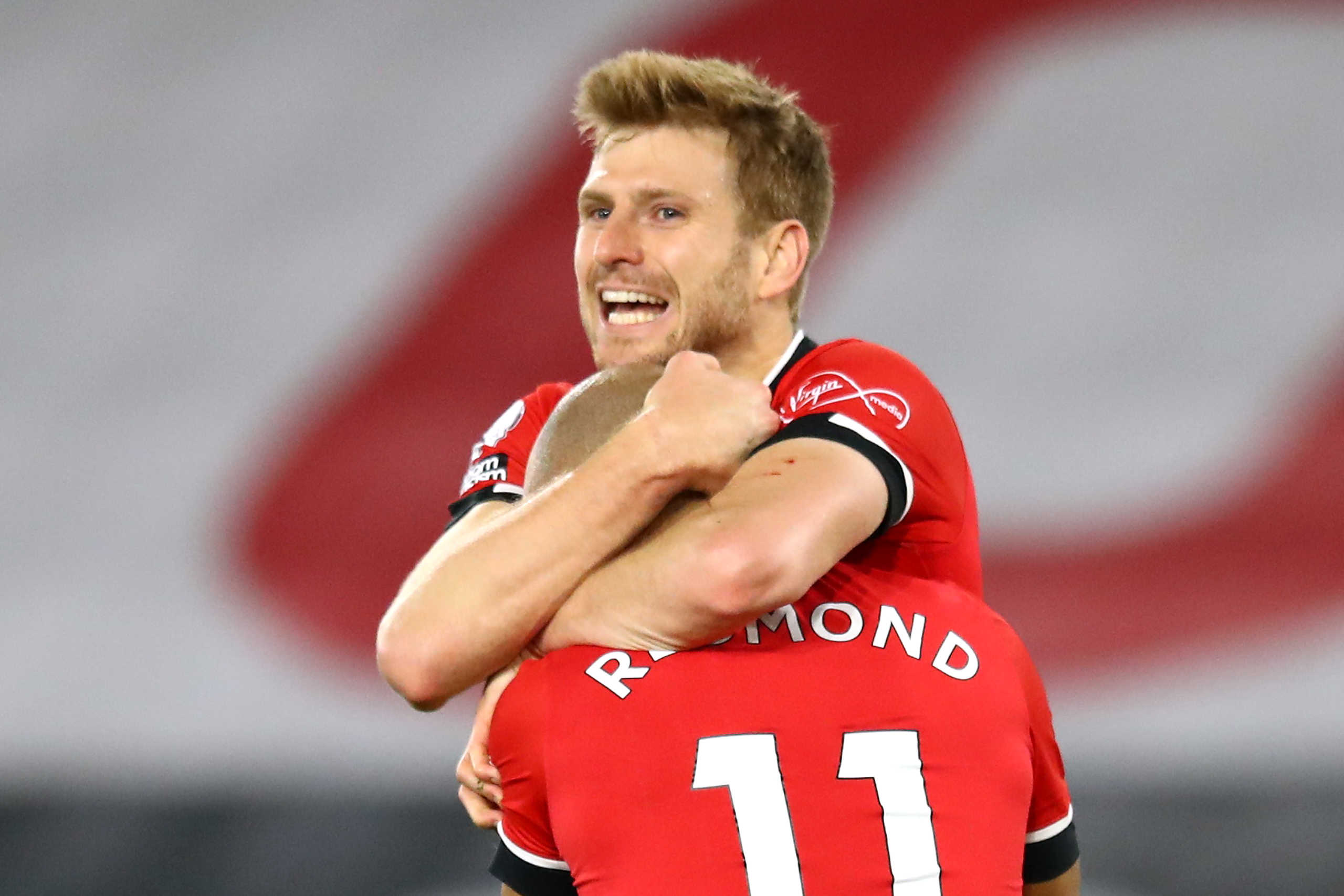 Soccer Football - Premier League - Southampton v Newcastle United - St Mary's Stadium, Southampton, Britain - November 6, 2020  Southampton's Stuart Armstrong celebrates scoring their second goal Pool via REUTERS