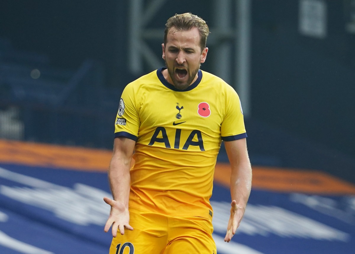 Soccer Football - Premier League - West Bromwich Albion v Tottenham Hotspur - The Hawthorns, West Bromwich, Britain - November 8, 2020  Tottenham Hotspur's Harry Kane celebrates scoring their first goal Pool via REUTERS