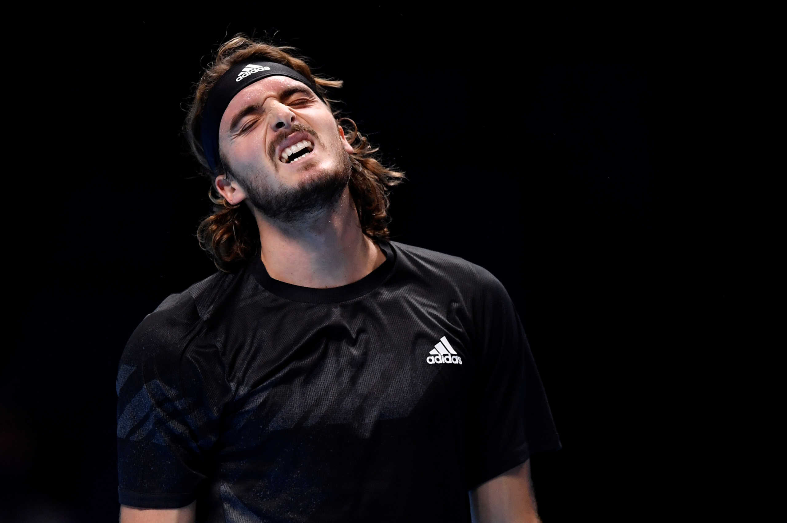 Tennis - ATP Finals - The O2, London, Britain - November 19, 2020  Greece's Stefanos Tsitsipas reacts during his group stage match against Spain's Rafael Nadal  REUTERS