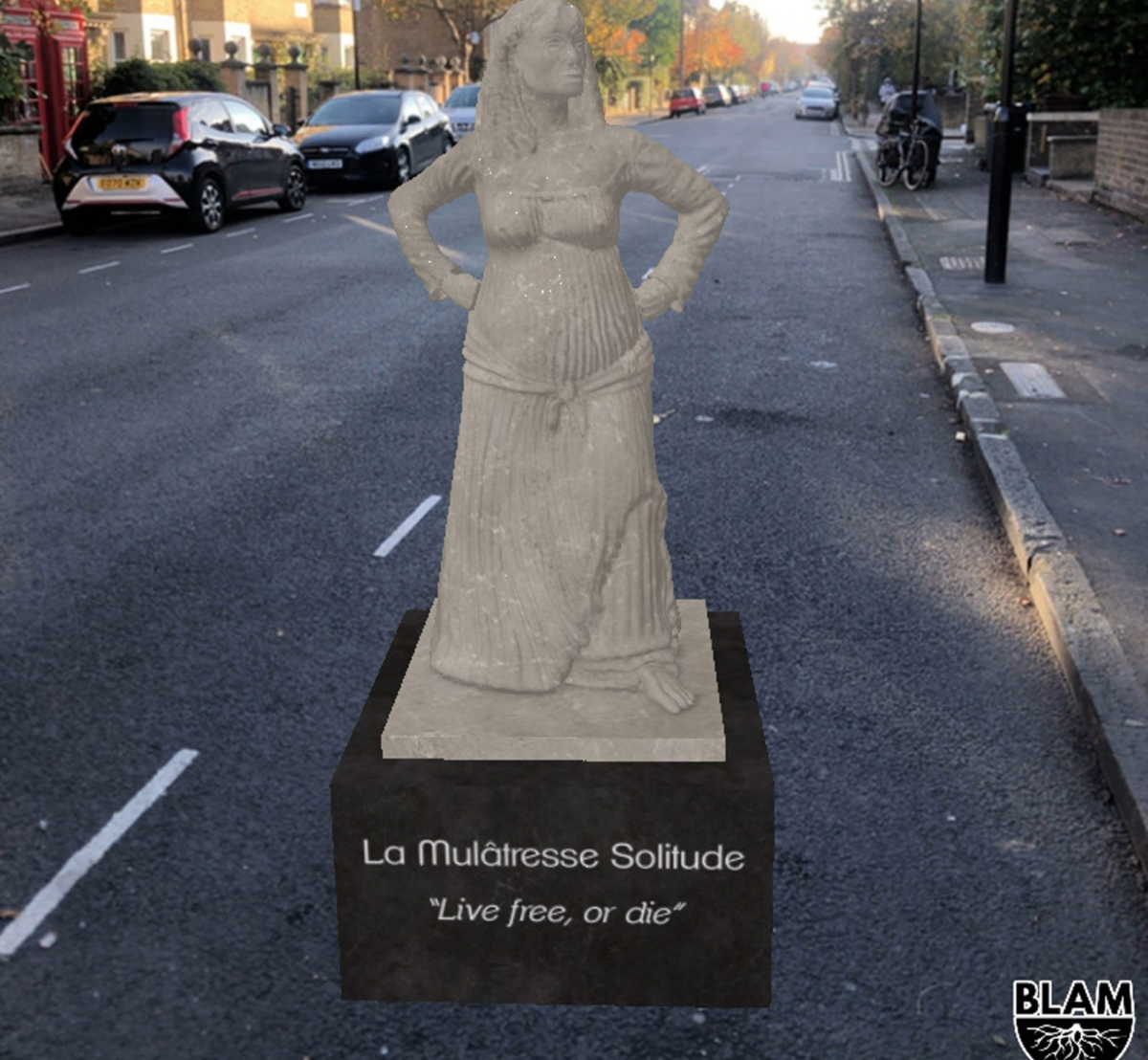 Αγάλματα σημαντικών Μαύρων, με μια εφαρμογή διευρυμένης πραγματικότητας