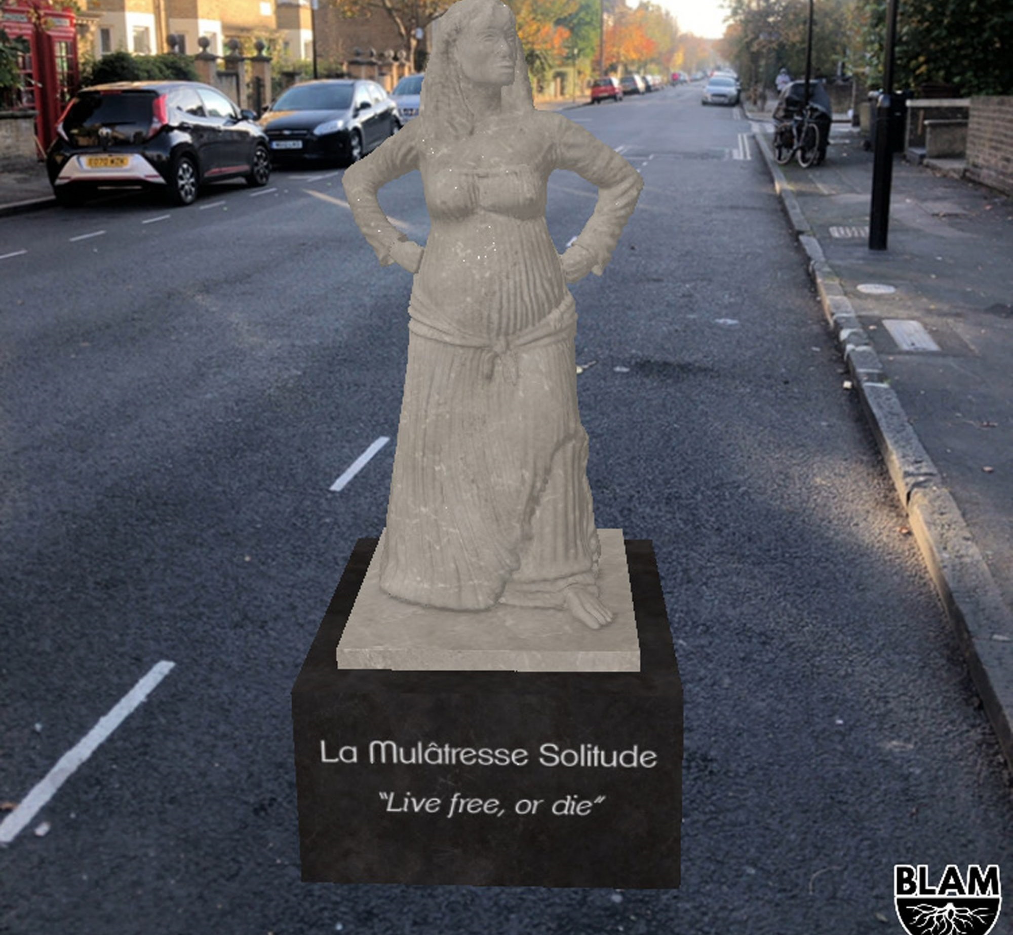 Αγάλματα σημαντικών Μαύρων, με μια εφαρμογή διευρυμένης πραγματικότητας