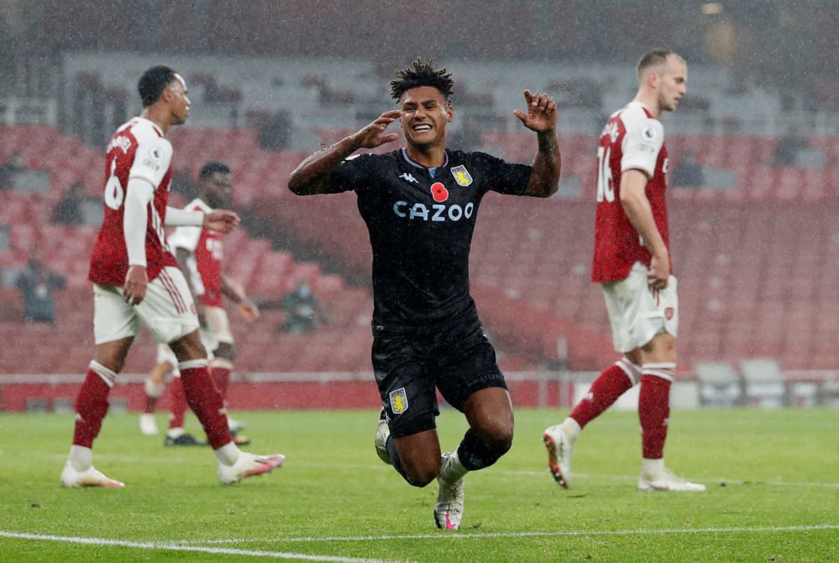 Soccer Football - Premier League - Arsenal v Aston Villa - Emirates Stadium, London, Britain - November 8, 2020 Aston Villa's Ollie Watkins celebrates scoring their second goal Pool via REUTERS