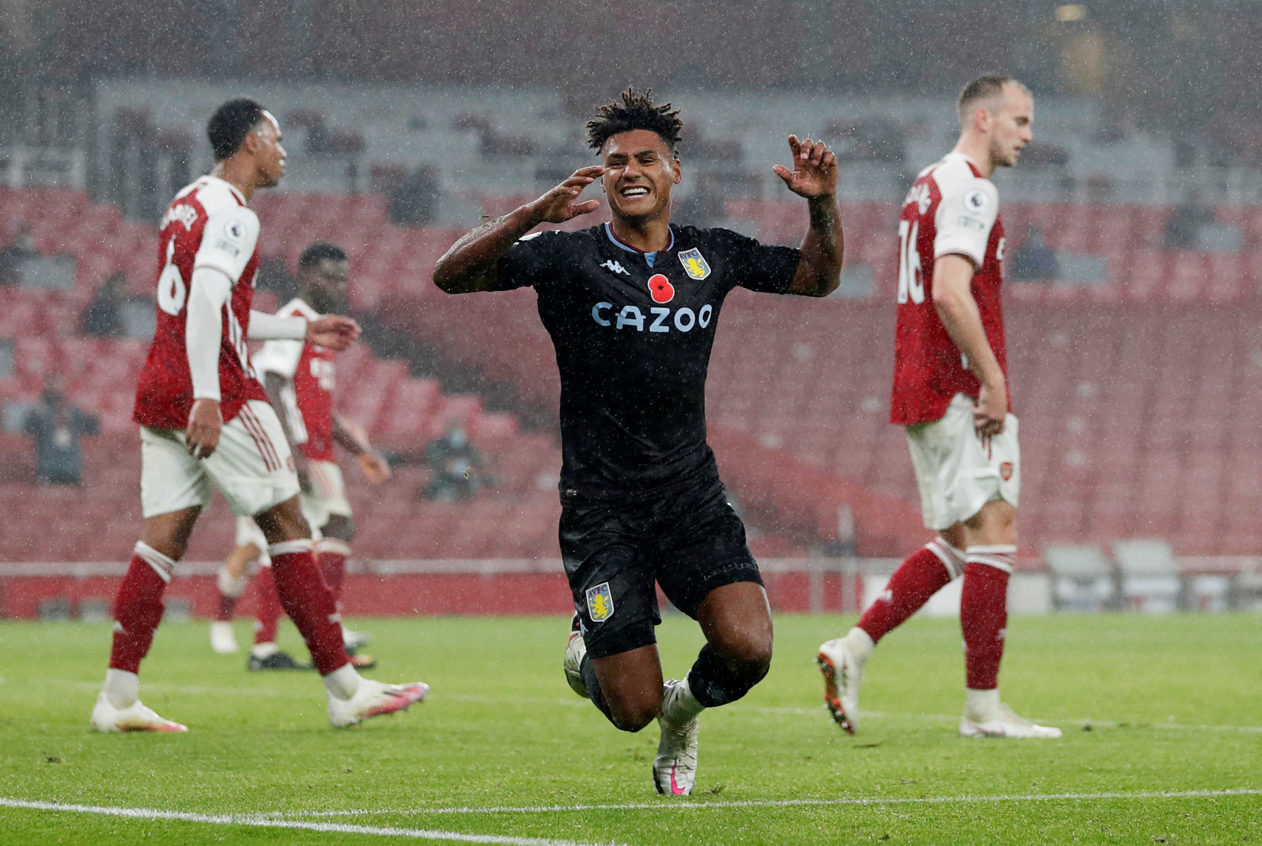 Soccer Football - Premier League - Arsenal v Aston Villa - Emirates Stadium, London, Britain - November 8, 2020 Aston Villa's Ollie Watkins celebrates scoring their second goal Pool via REUTERS