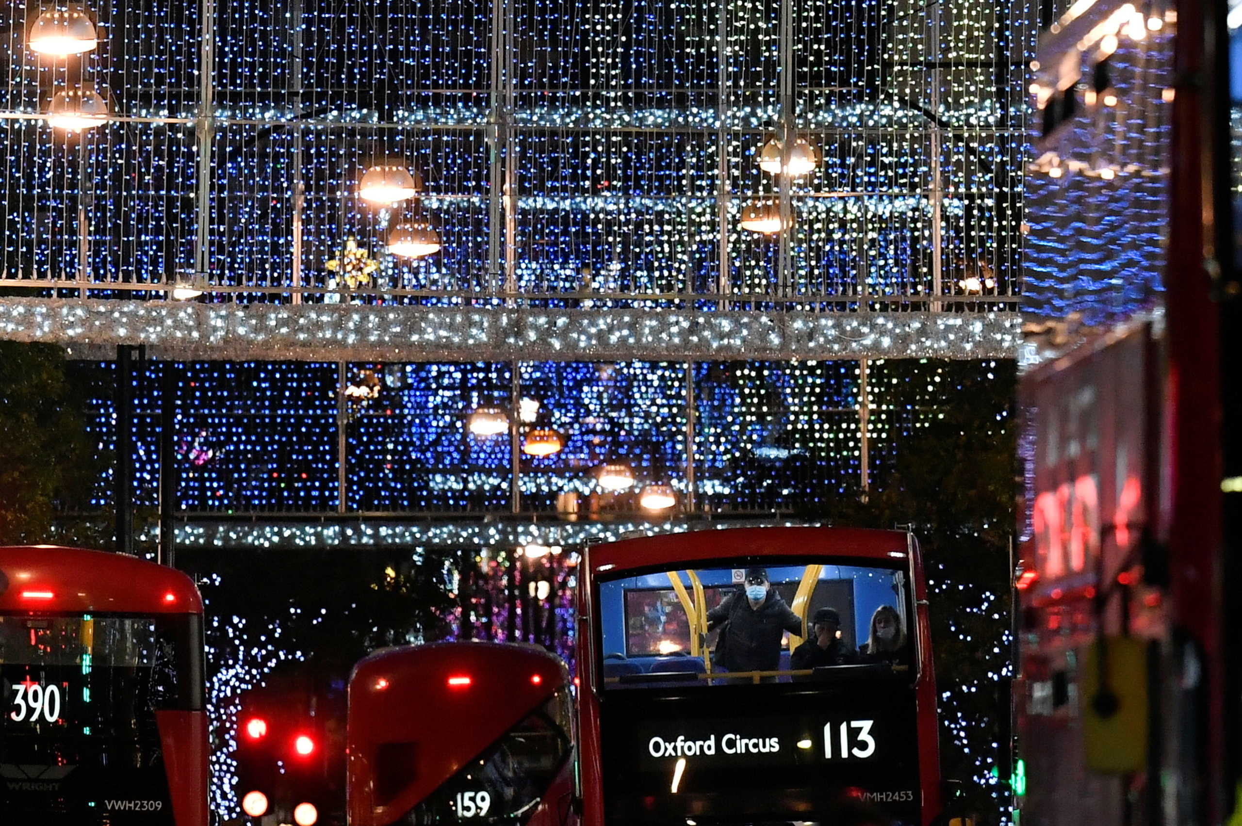 The annual Christmas lights display is switched on during the coronavirus disease (COVID-19) outbreak in Oxford Street, London, Britain, November 2, 2020. REUTERS