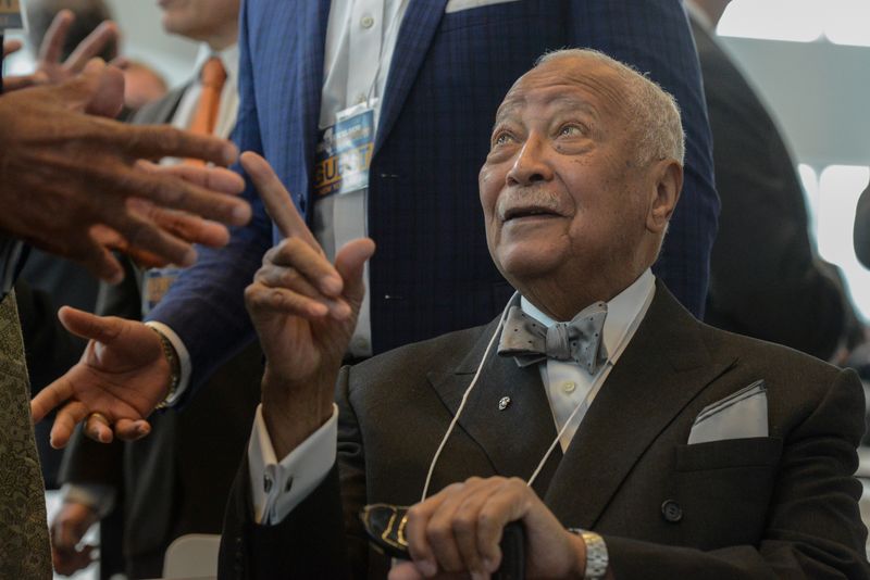 FILE PHOTO: Former Mayor of New York City, David Dinkins, attends Governor Andrew Cuomo's State of the State address in New York City, U.S. January 9, 2017. REUTERS