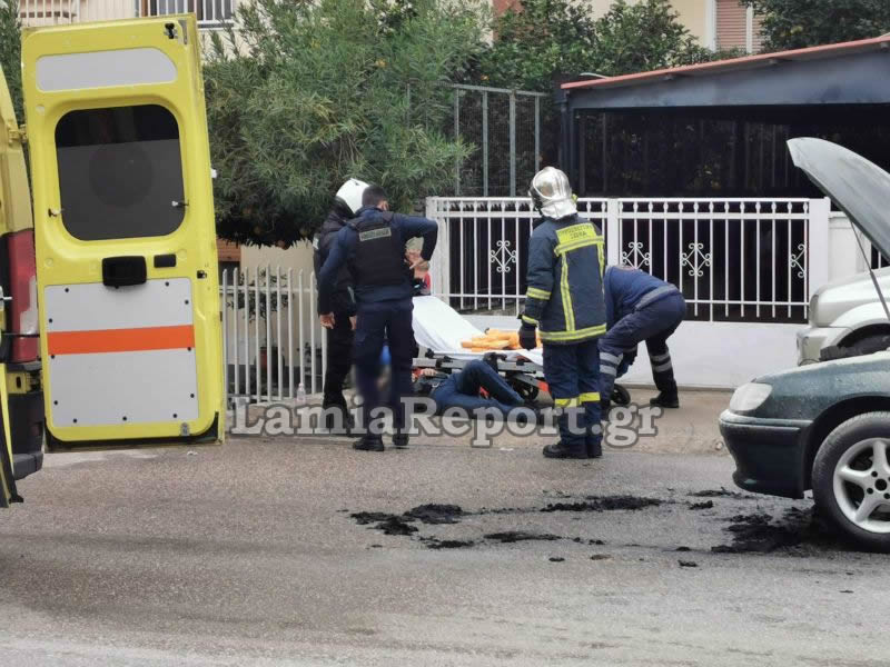 Λαμία: Φωτιά σε αυτοκίνητο από διαρροή υγραερίου! Βγήκε και λιποθύμησε ο οδηγός του (Φωτό)