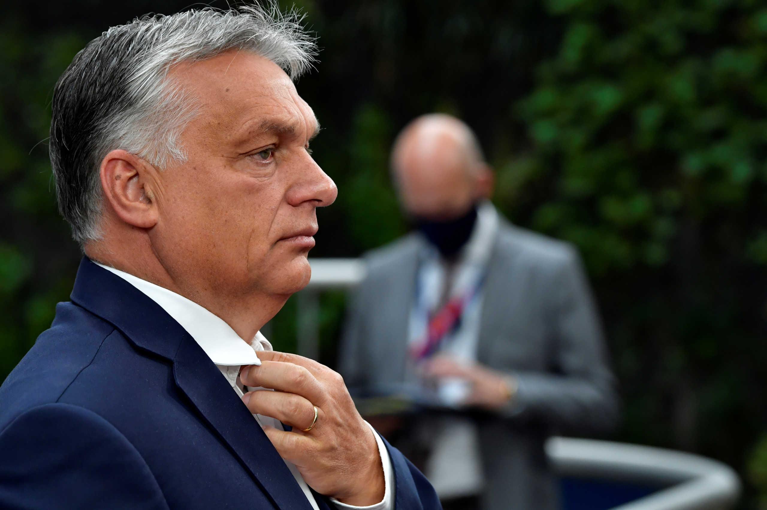 FILE PHOTO: Hungary's Prime Minister Viktor Orban arrives for the first face-to-face EU summit since the coronavirus disease (COVID-19) outbreak, in Brussels, Belgium July 19, 2020. John Thys