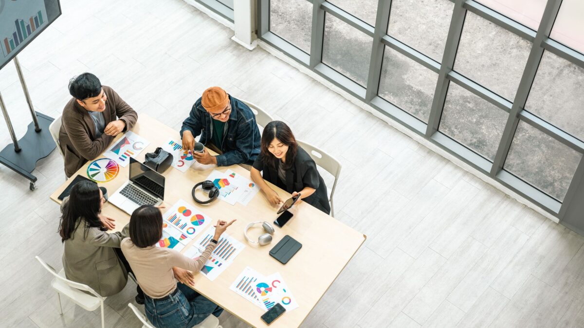 Group Team of businesspeople man and woman Meeting Conference Discussion various topic Corporate Concept in office